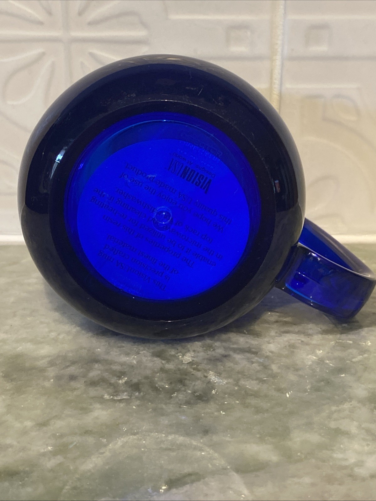 RARE Cobalt Blue Mug Seroquel Pharmaceutical Sales Rep Promotional Heavy Acrylic