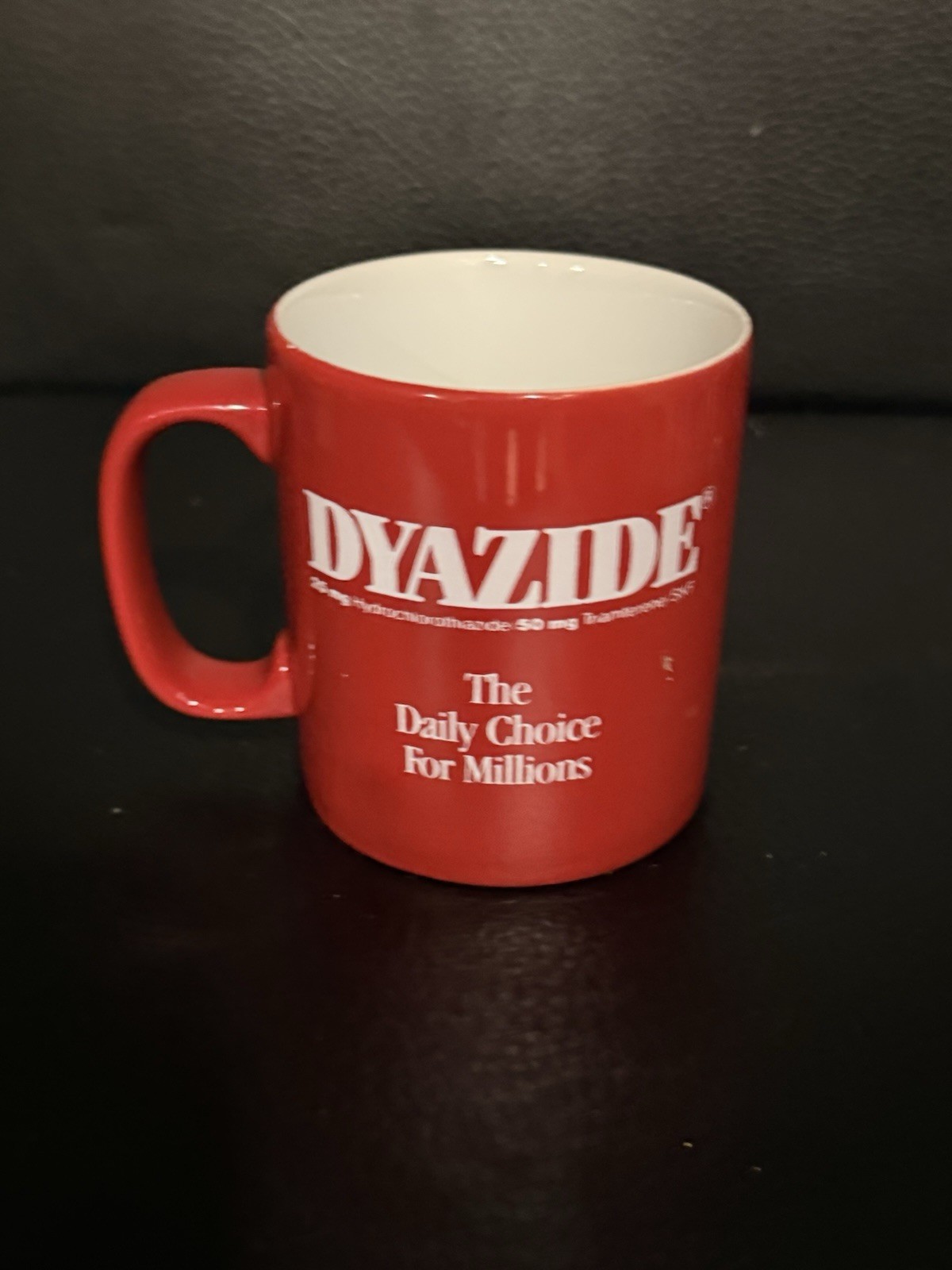 DYAZIDE Pharmaceutical Drug Rep Promotional Mug Coffee Cup-Red-RARE! – England