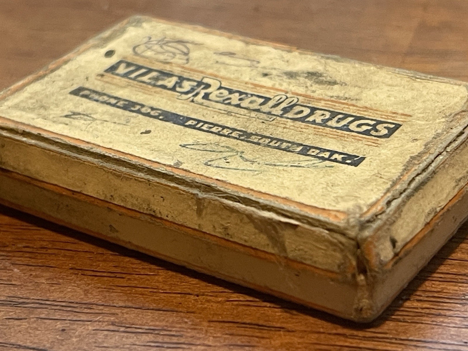 Vintage 1954 Velas Rexall Drugs Cardboard Prescription Box