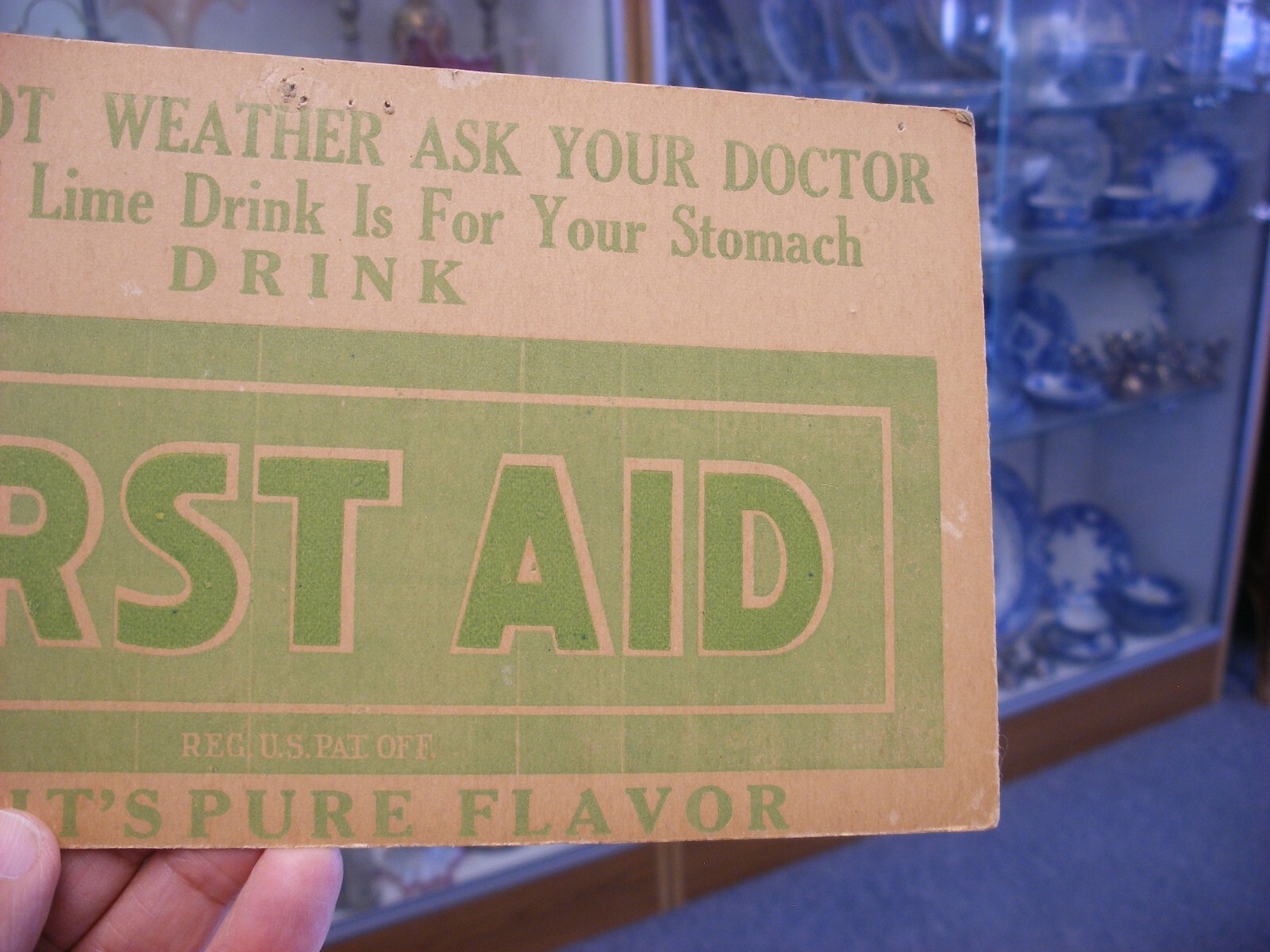 Vtg Medical & Pharmacy Quack Cure – First Aid Lime Drink Advertising Sign