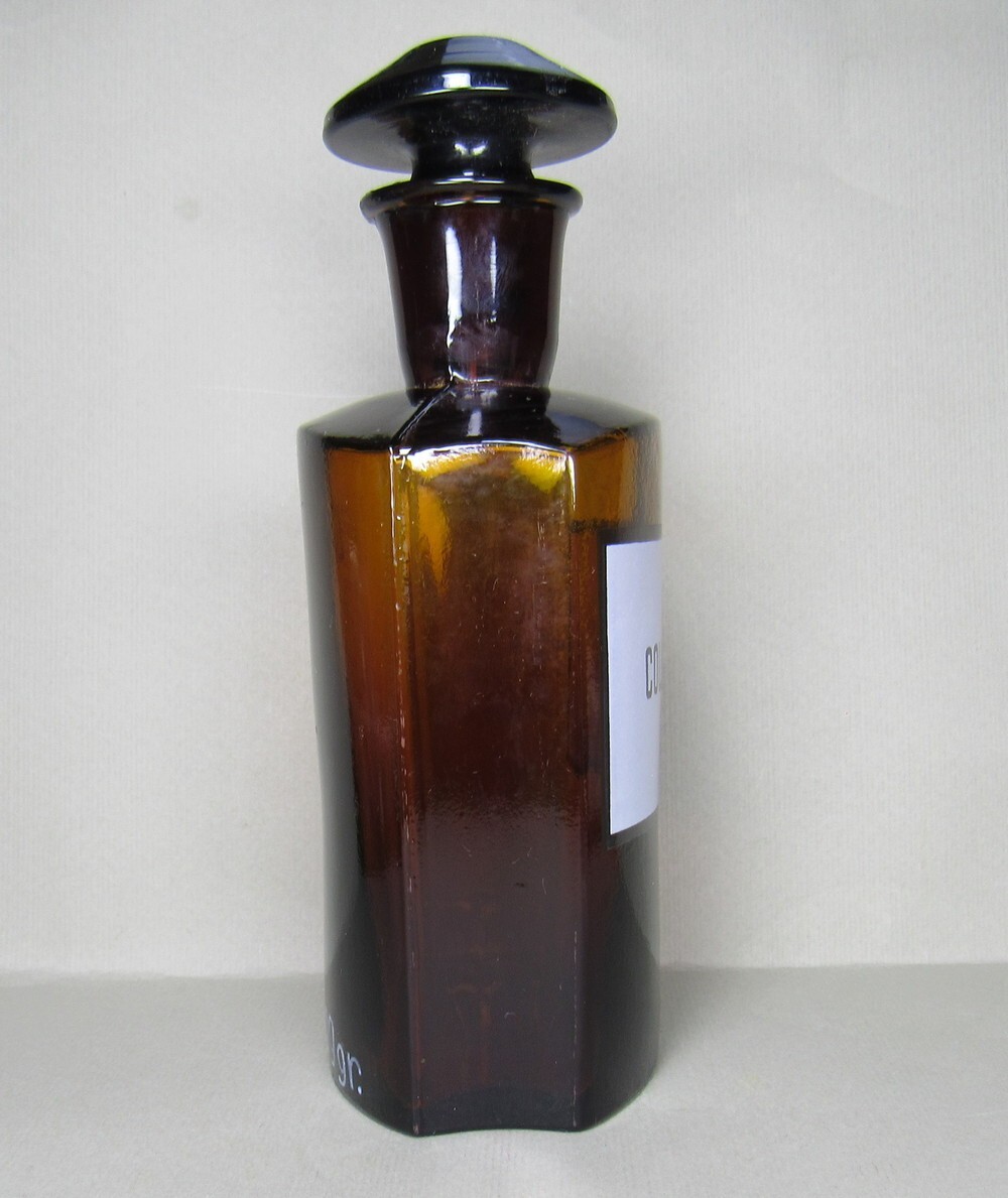 Vintage Medical Science Glass Bottle COLLODIUM ,Amber color,Germany №14727