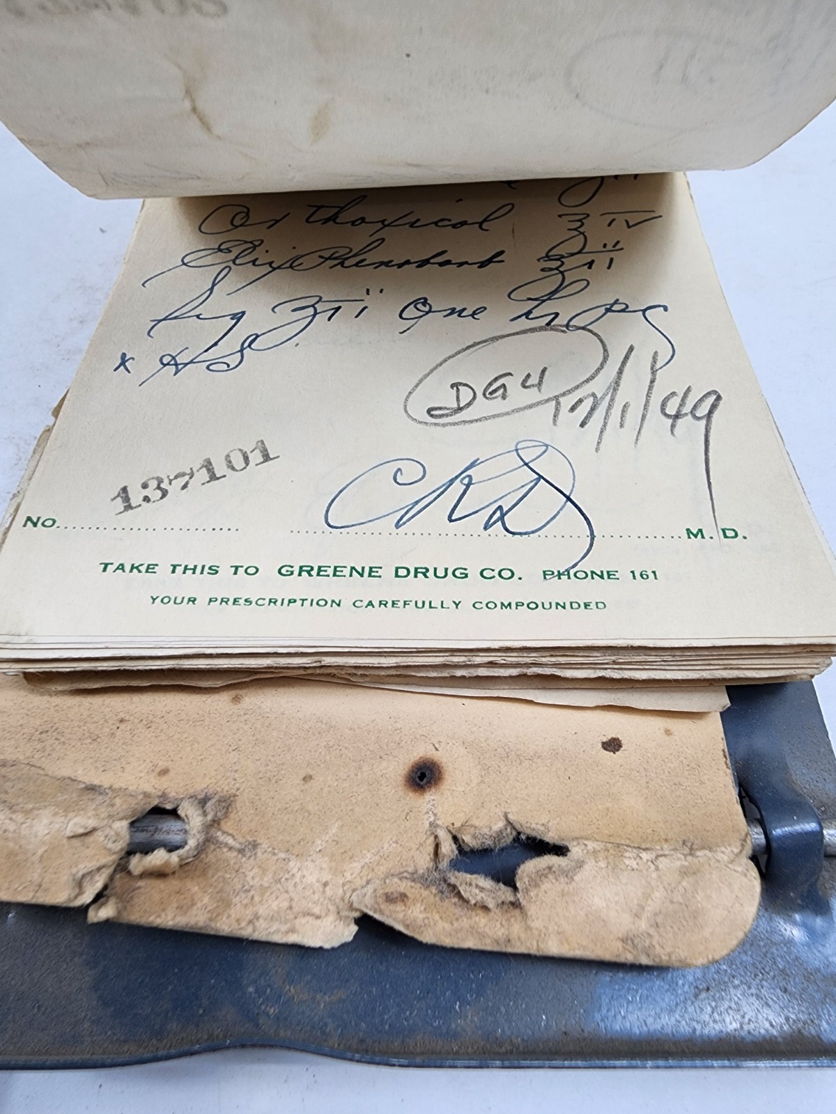 Prescription Atlas Rx Pad Paper Apothecary Druggist Pharmacy Medicine 1949