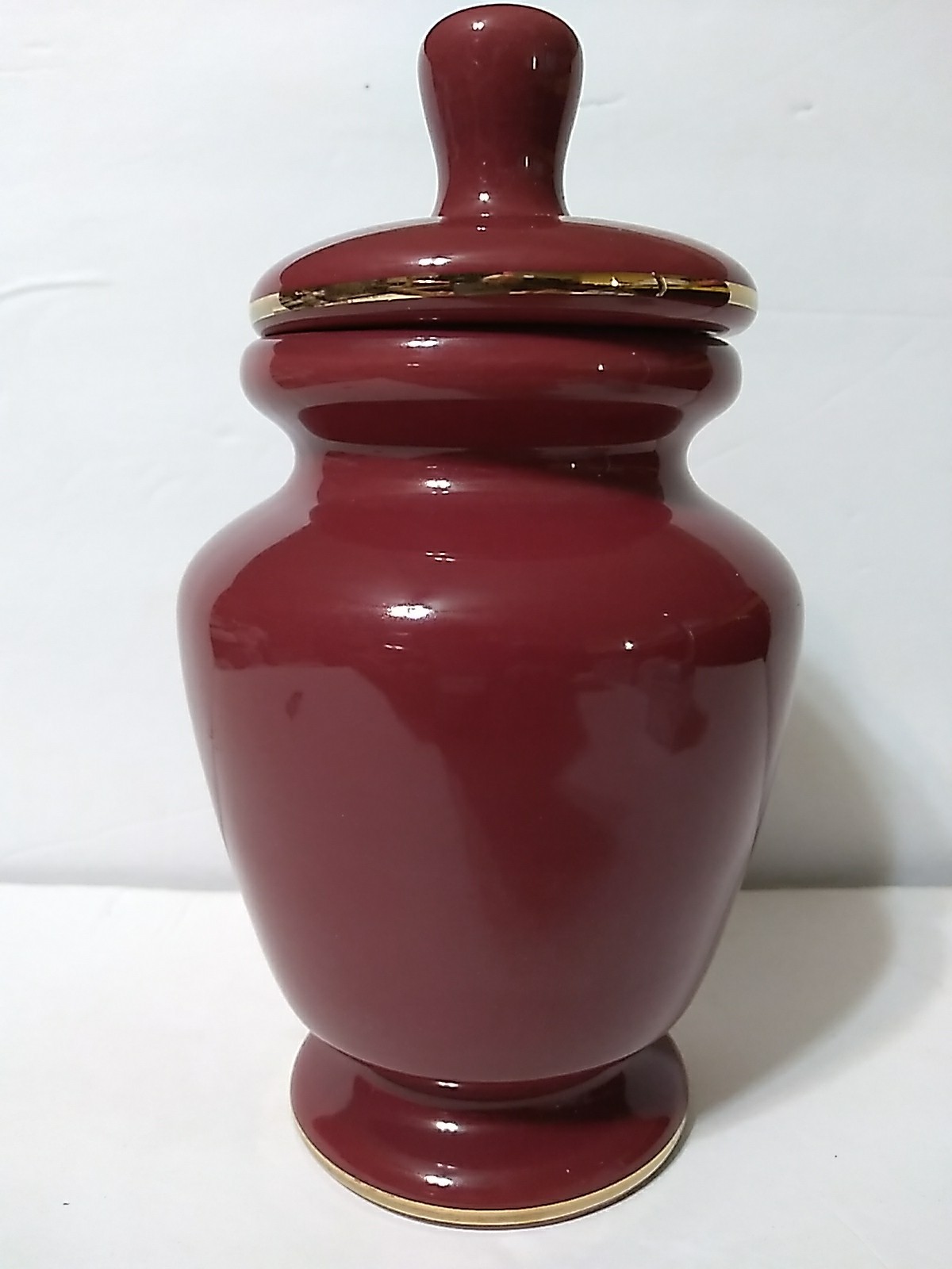 Vintage Eli Lilly Apothecary Jar Burgundy/gold Lactucarium (Wild Lettuce)