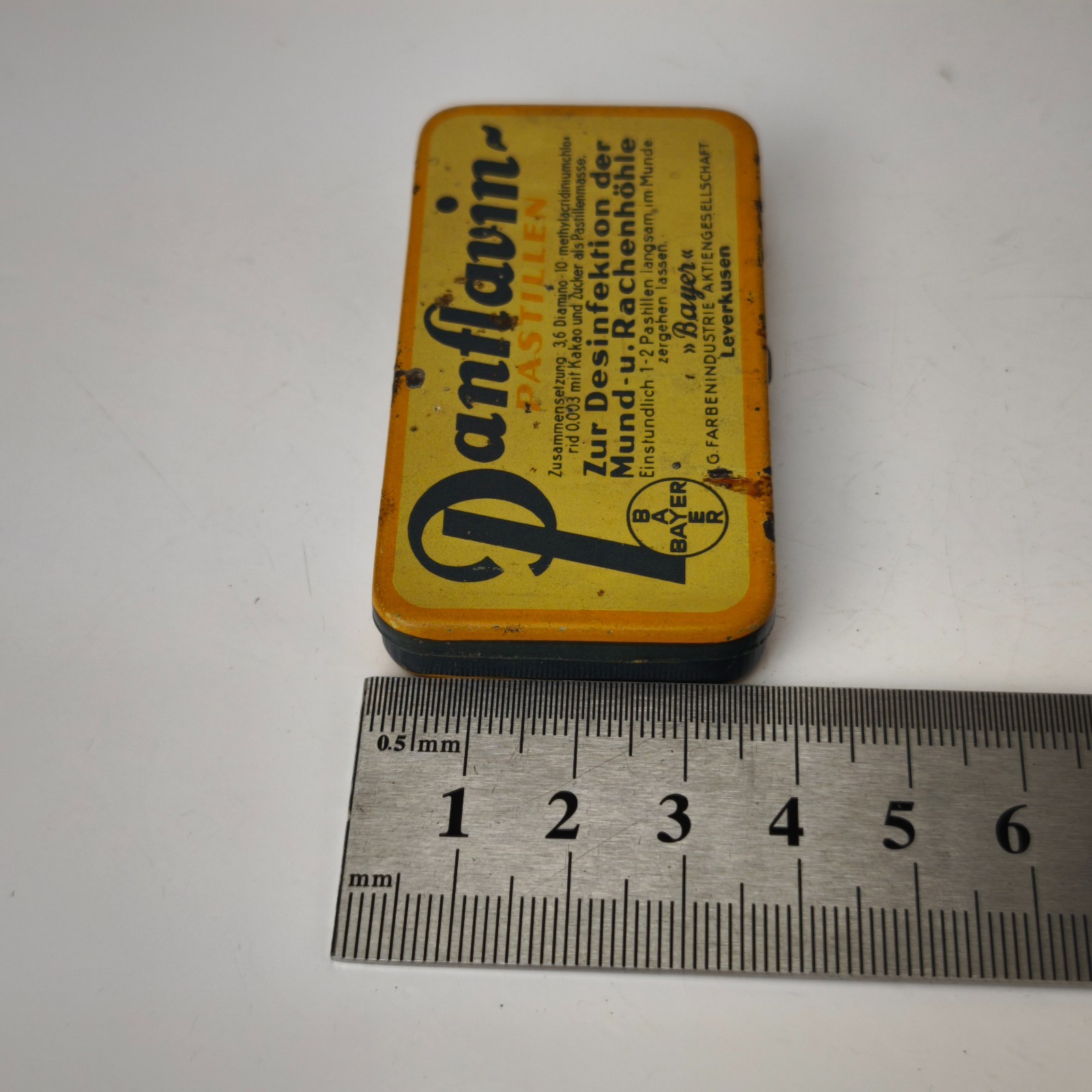 Antique German Panflavin Pastilen BAEYR Medical Empty Tin Box c.1930 #6083