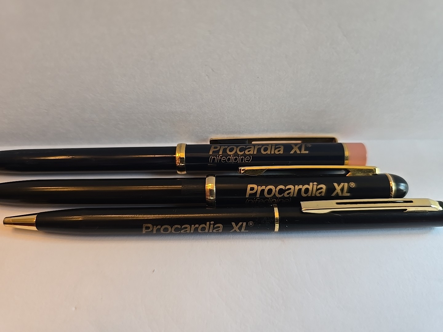 PROCARDIA XL Collectible Metal Pens x 3 Pharmaceutical Drug Rep