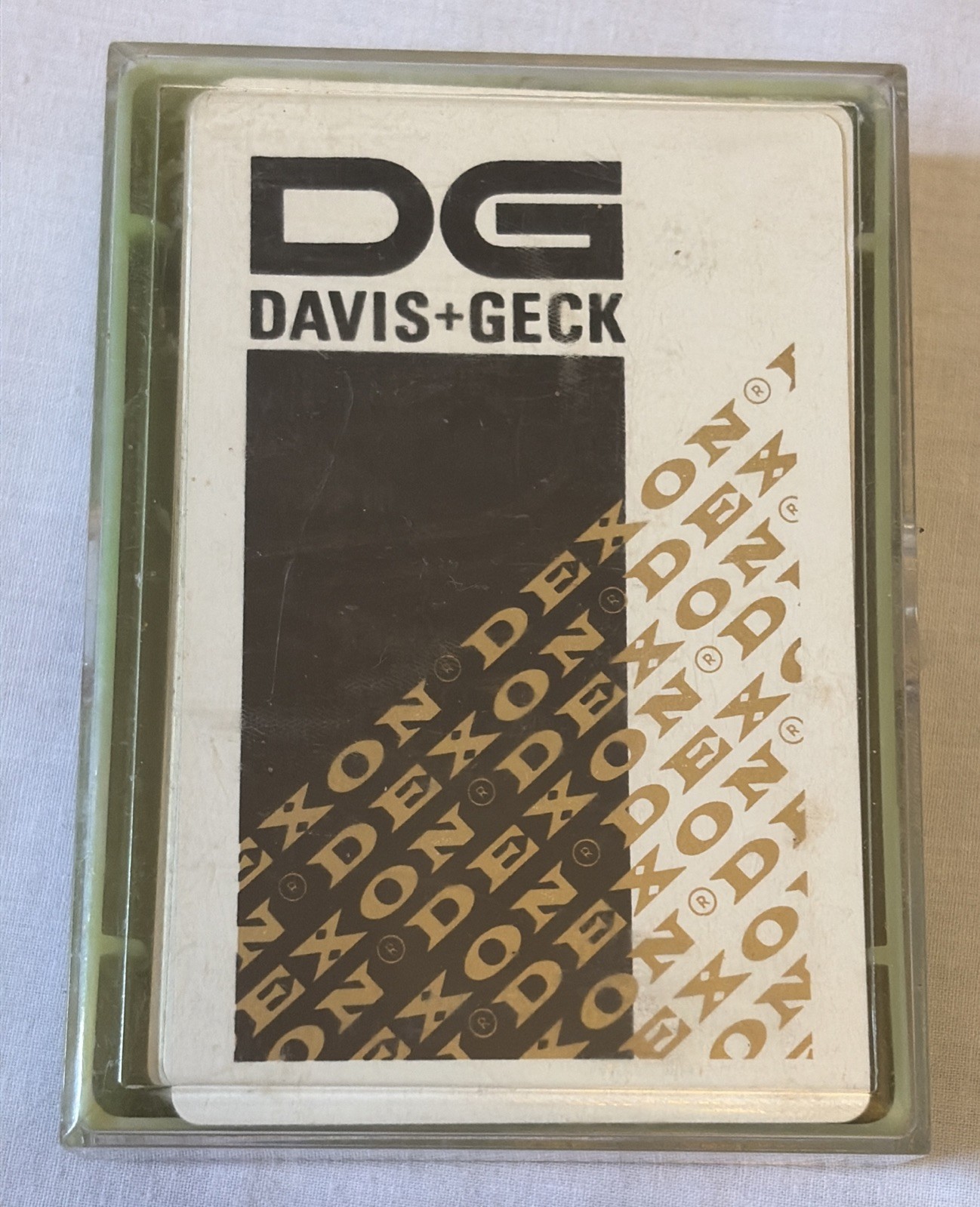 Davis+Geck Dexon Sutures Playing Cards VTG Pharma Advertising Bakelite Case-USA