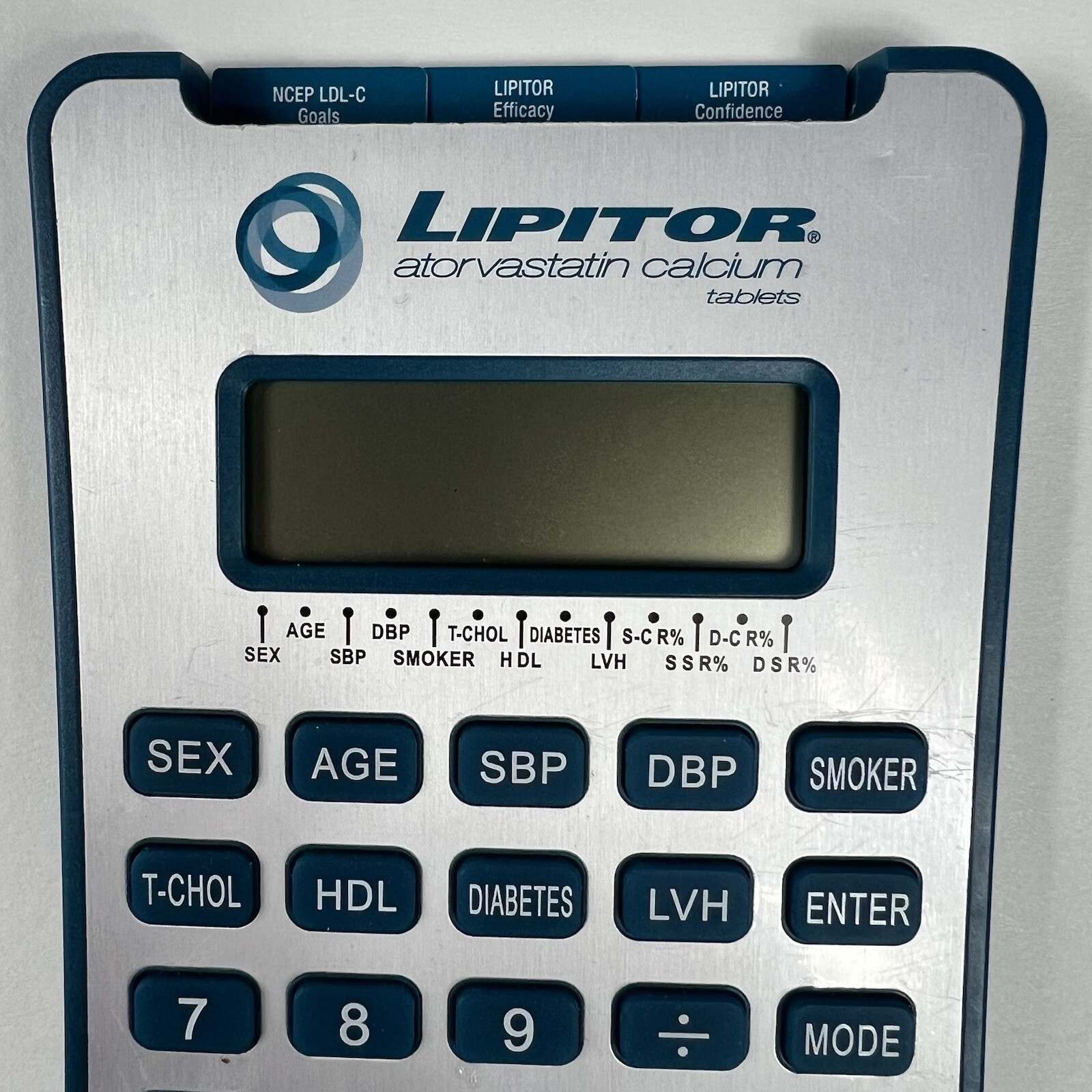 Pharmaceutical Drug Rep Collectibles Lipitor Dosage/Risk Calculator 6.5″ X 4″