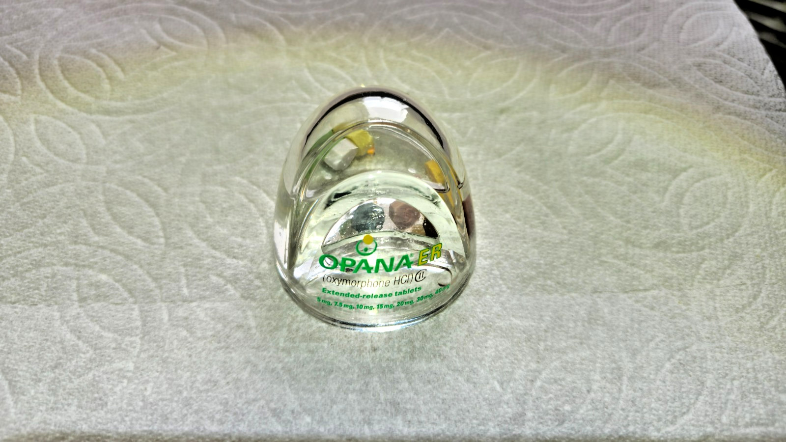 Opana ER Oxy Floating Paperweight & Collectible Pen Set Drug Rep Pharmaceutical