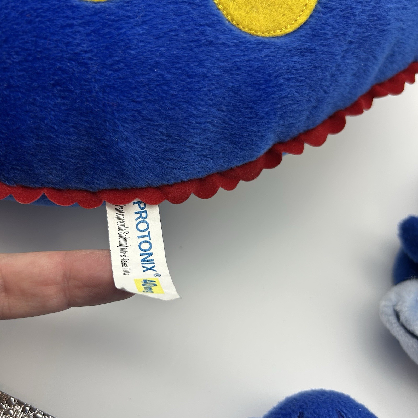 Protonix Pharmaceutical advertisement plush Dragon/devil big small Blue Yellow