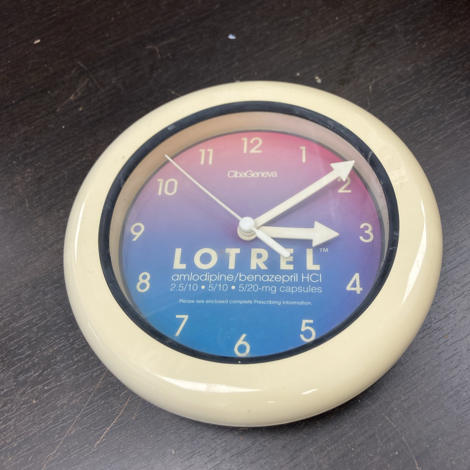 Lotrel Hanging Wall Clock Promotional ? Pharmaceutical Advertising Drug Sale Rep