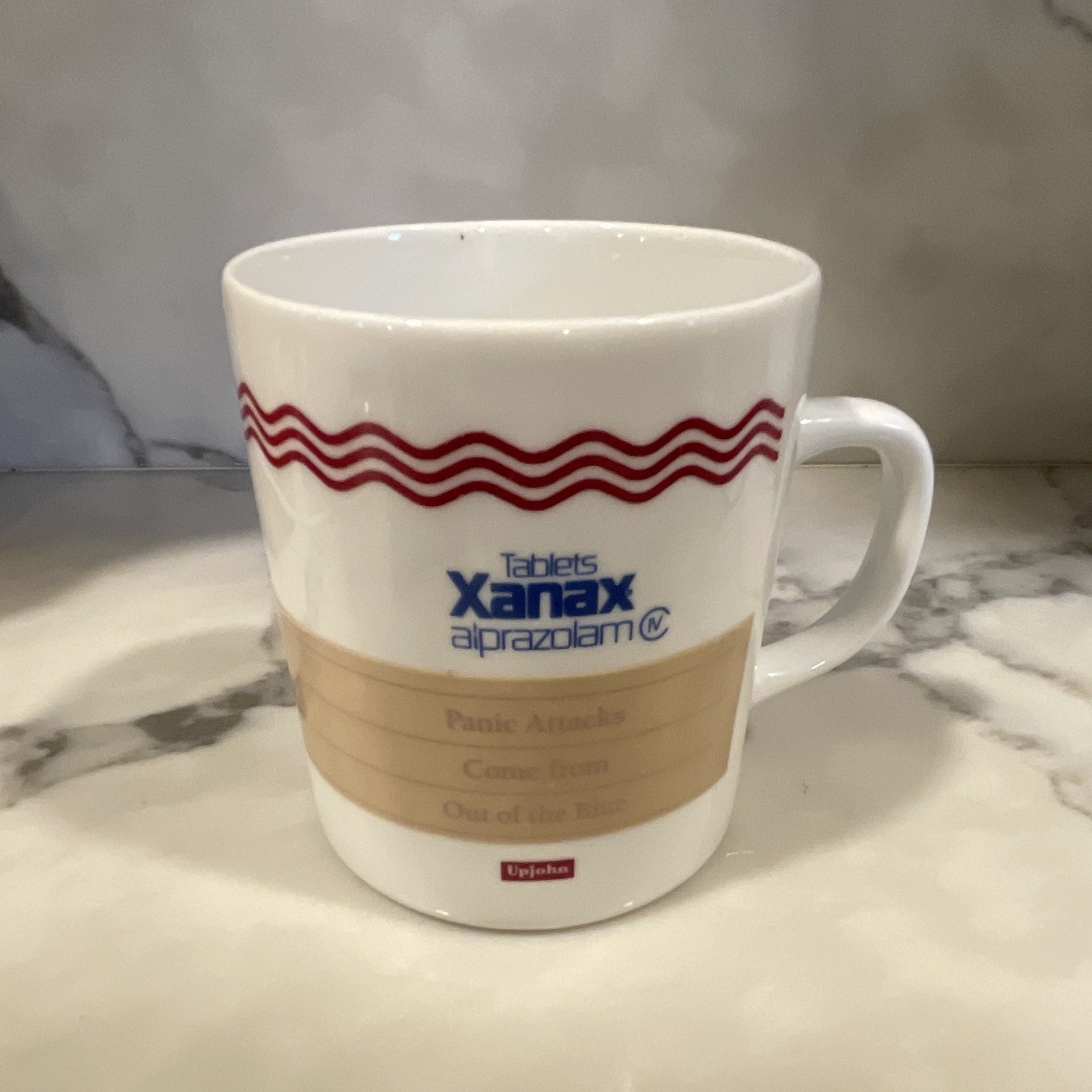 Rare Vintage Pfizer Xanax Alprazolam Promotional Coffee Mug White