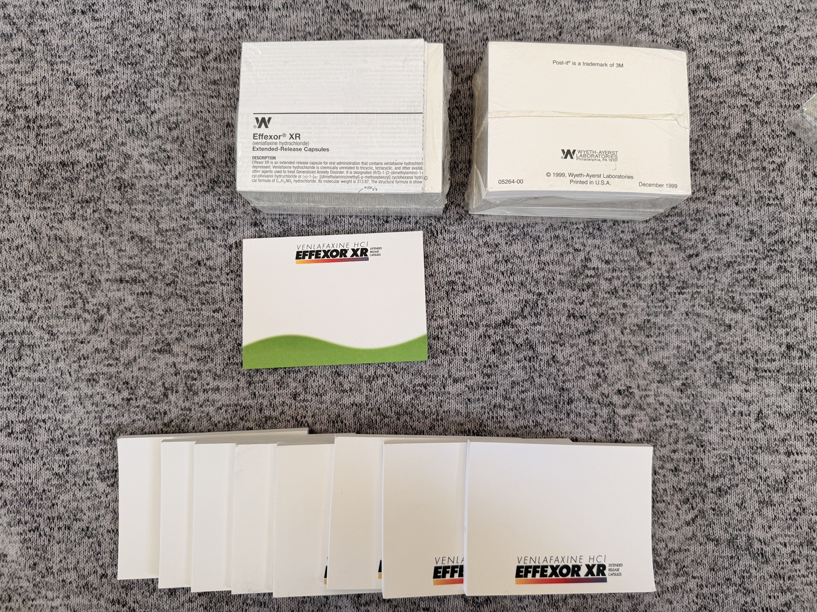 Lot – Effexor Sticky Note Pads Post it Drug rep pharmaceutical advertising AS IS
