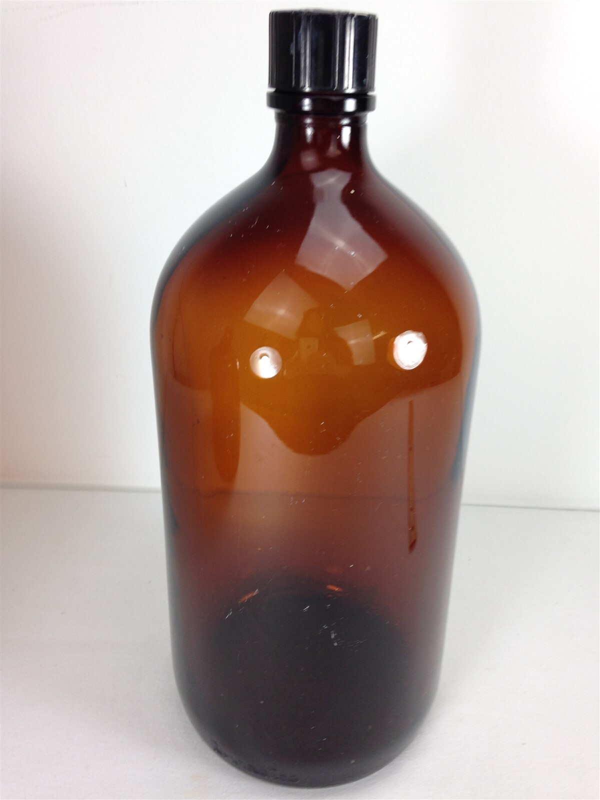 Large VTG Duraglas Apothecary Medicine Bottle (14″H) – Dark Brown Amber Glass