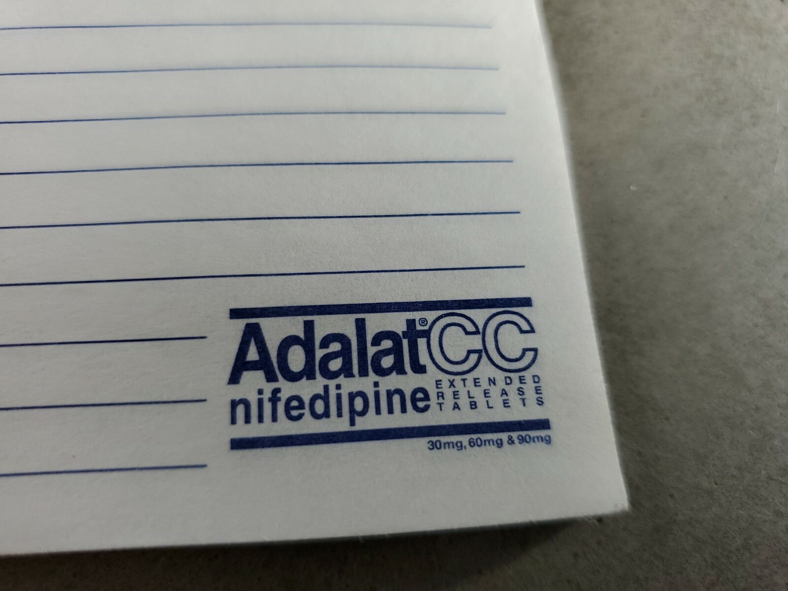 Scarce vintage 90s Adalat CC Drug Rep Doctor Office Post-it Notepad