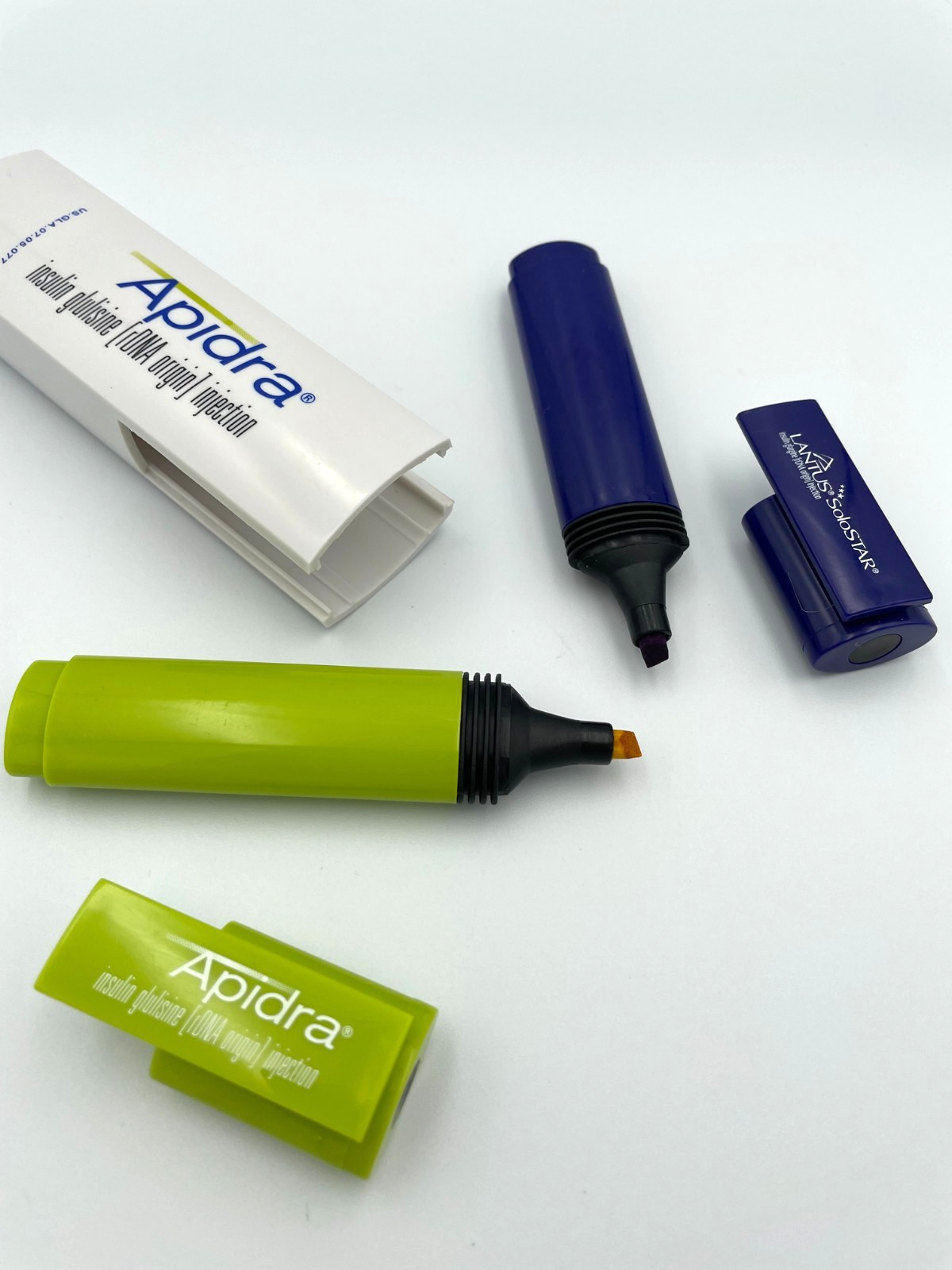 VTG VERY RARE Apidra/Lantus SoloSTAR Highlighter Set Drug Rep Promo Item