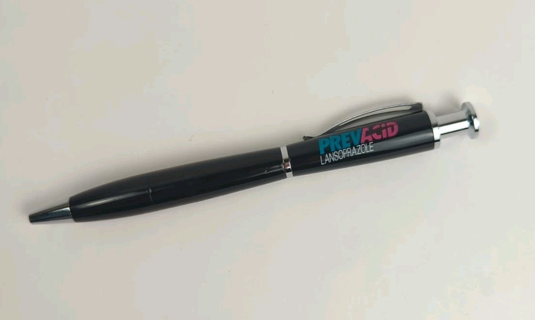Drug Rep Ink Pen Prevacid Collectible Heavy Metal Pen HTF Black Ink
