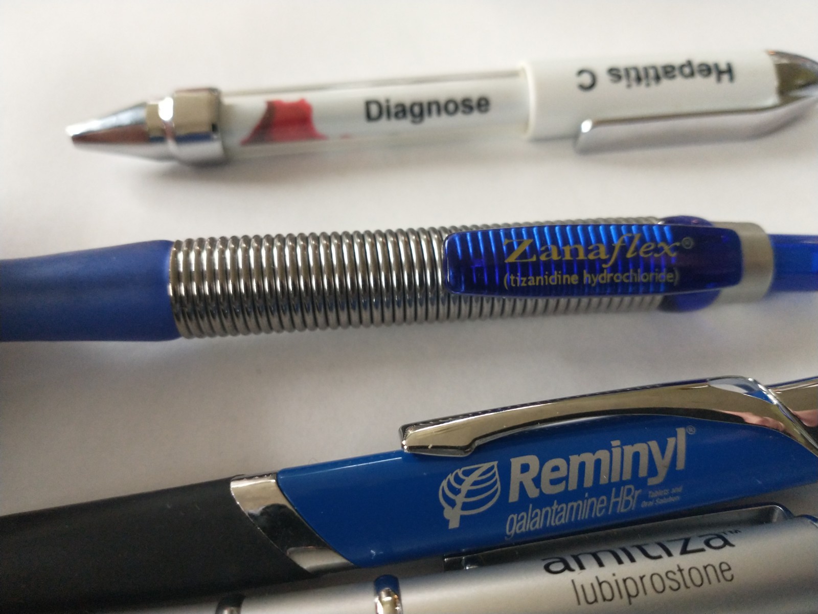 Lot 5 Pharmaceutical Drug Rep Pens Medical Pharmacy Collectibles Heavy Metal