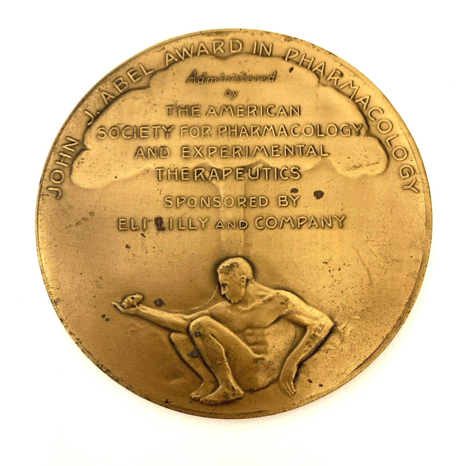 Vintage John J Abel/ Eli Lilly Award Bronze Paperweight (S1)