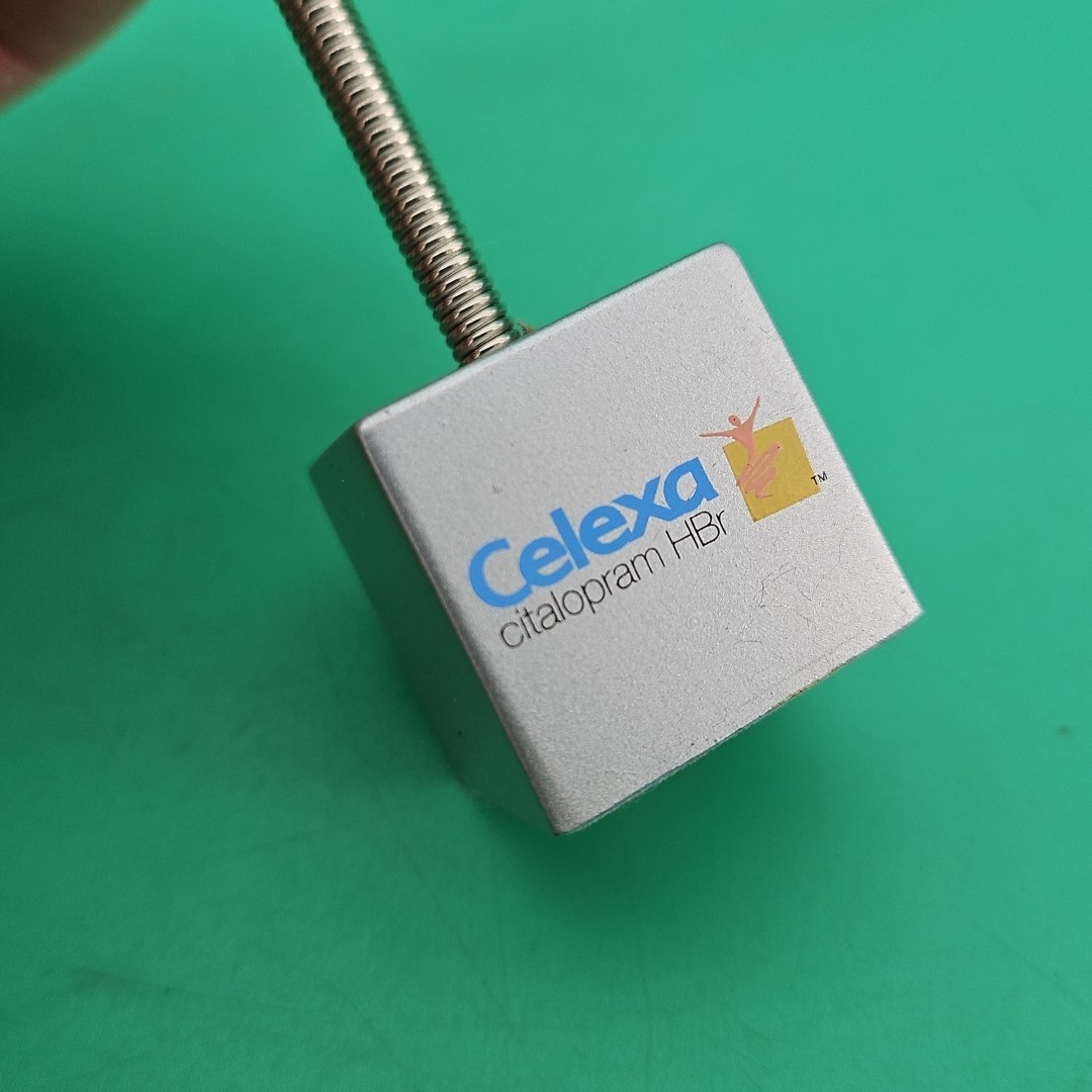 Celexa Pharmaceutical Drug Rep Collectible Photo Clip Holder Cube