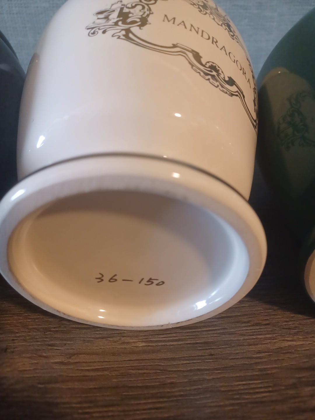 3 VTG Eli Lilly Ceramic Gold Trim Apothecary Jar-Symphytum Officinale