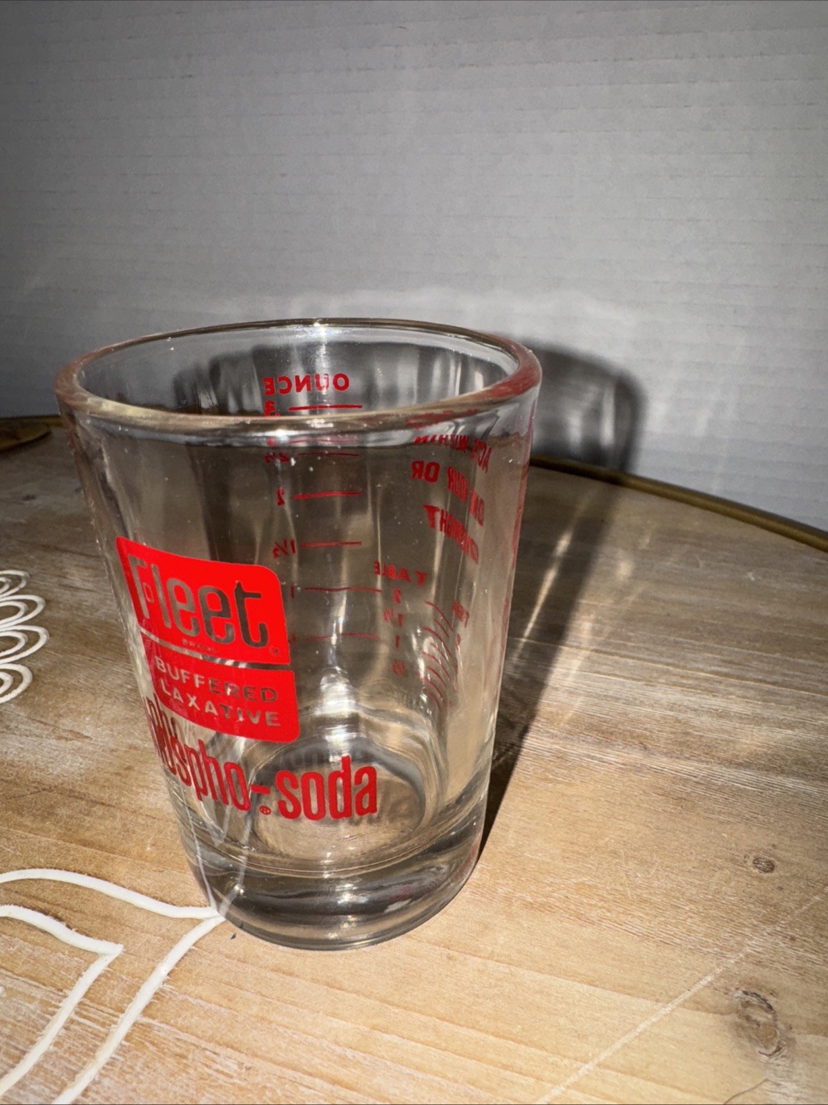 Vintage Fleet Buffered Laxative Phospho Soda Pharma Measuring Cup Shot Glass