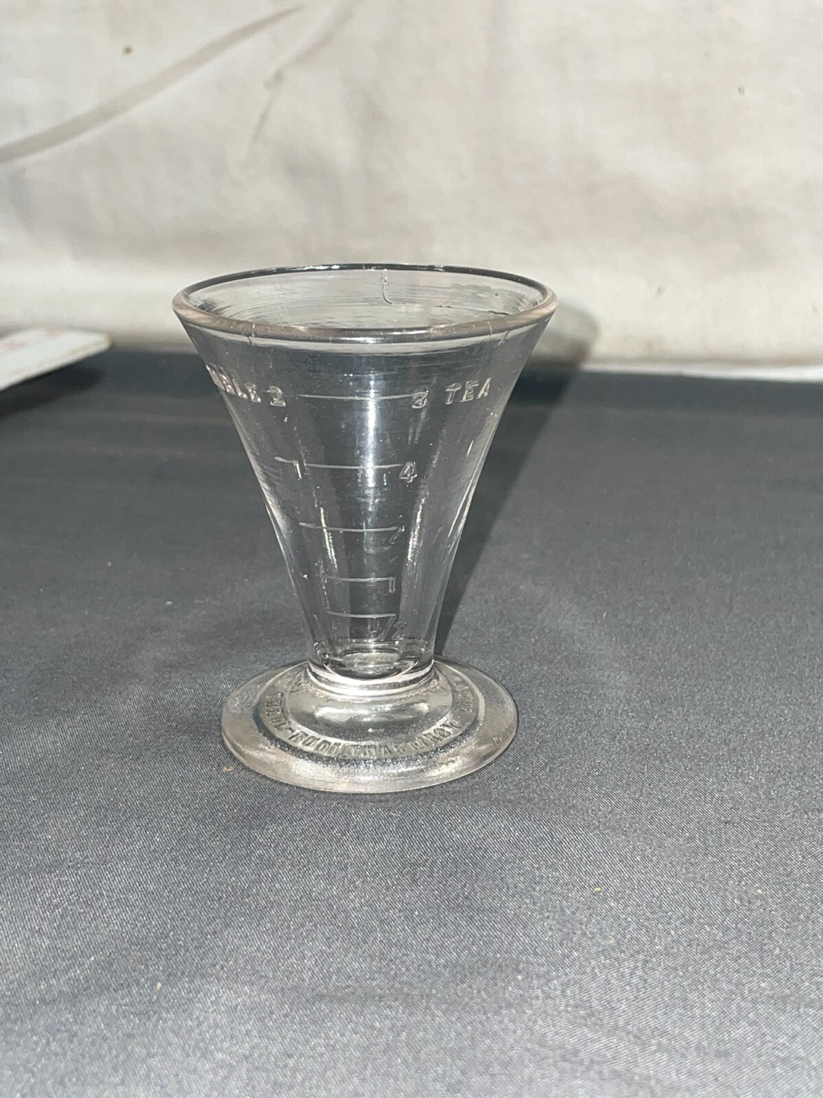 CRAUL-RUDI PHARMACY Dosage Conical glass Teaspoon Tablespoon COMPTON 1900s