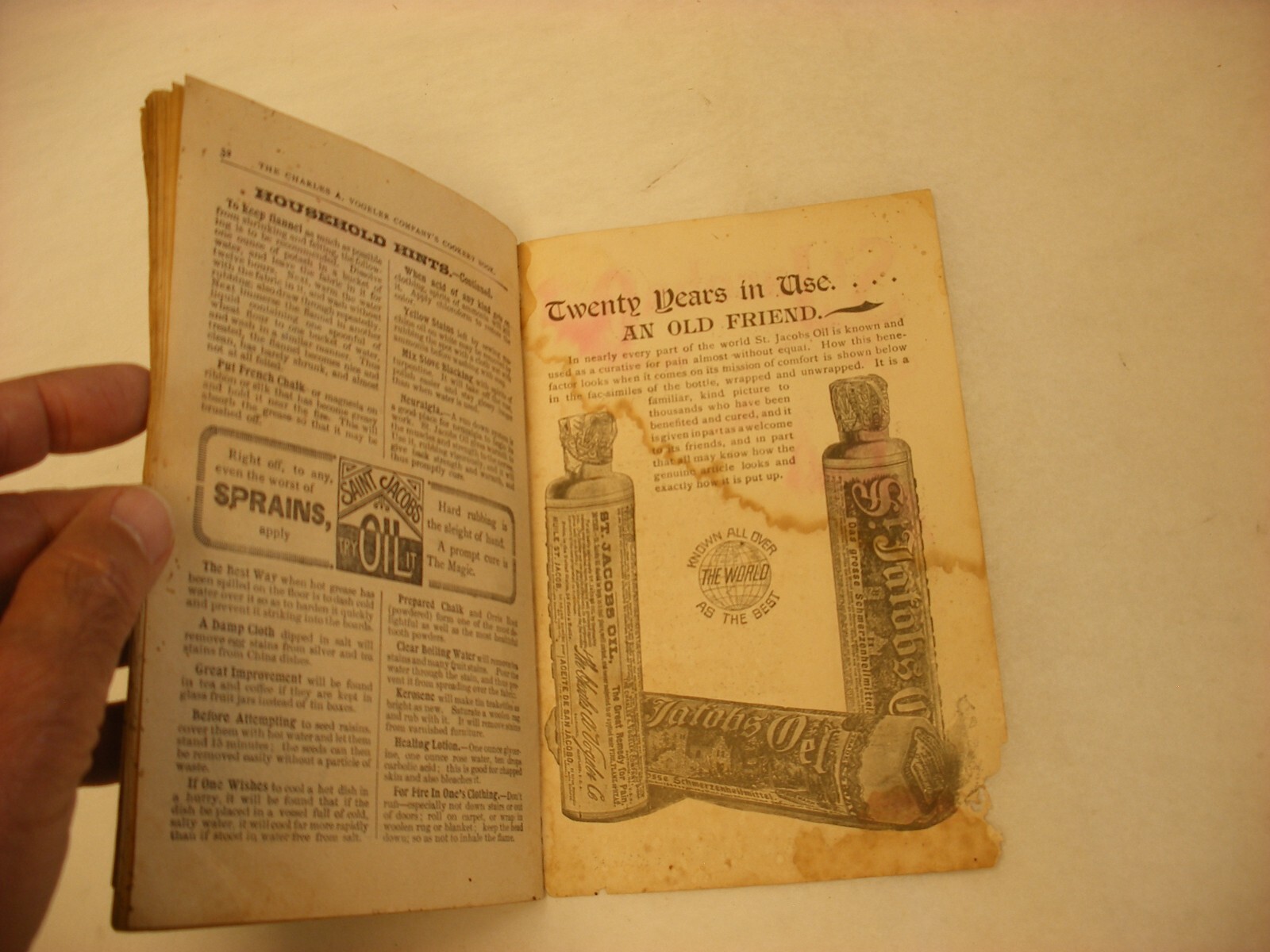 Vtg 1897 Medical Cure Pharmacy Chas. A. Vogeler Co. St. Jacobs Oil Cookbook