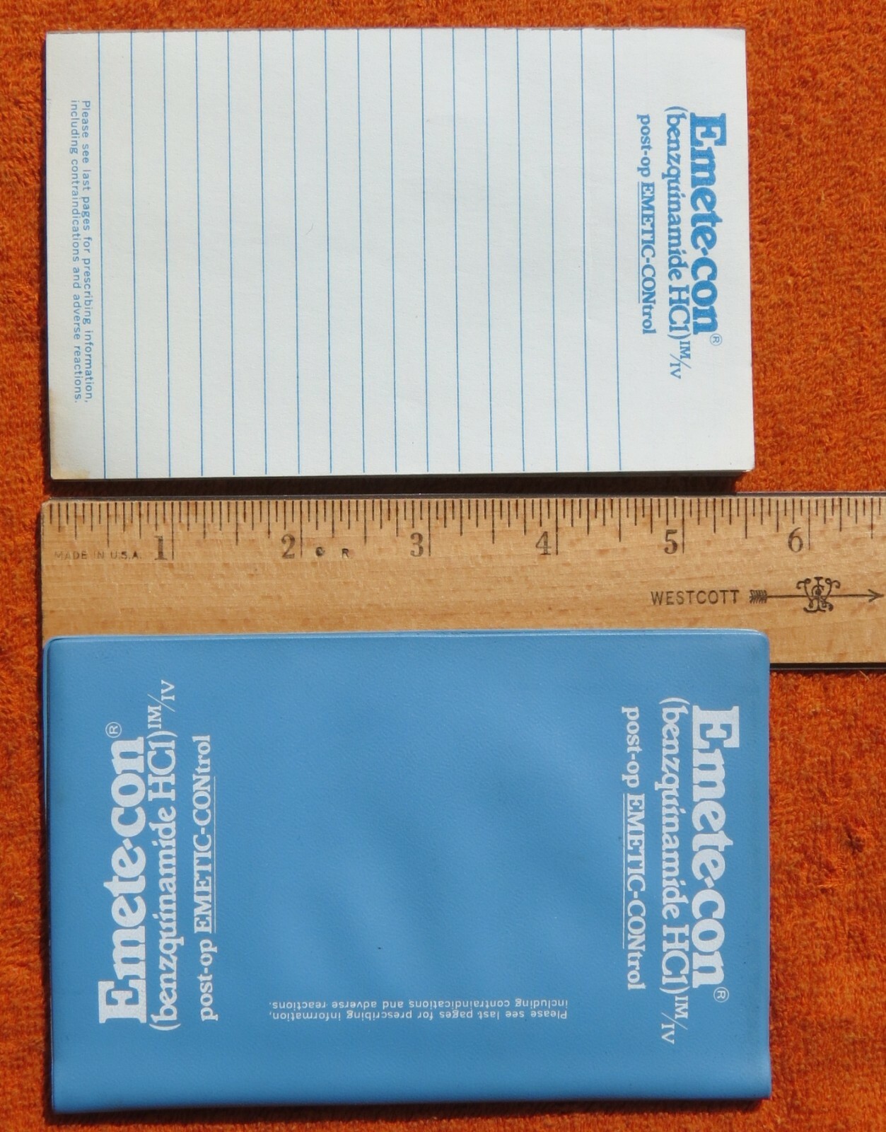 *RARE* 1976 Drug Rep Promotional EMETE-CON® Pocketsize Notebook & Pad *VG*