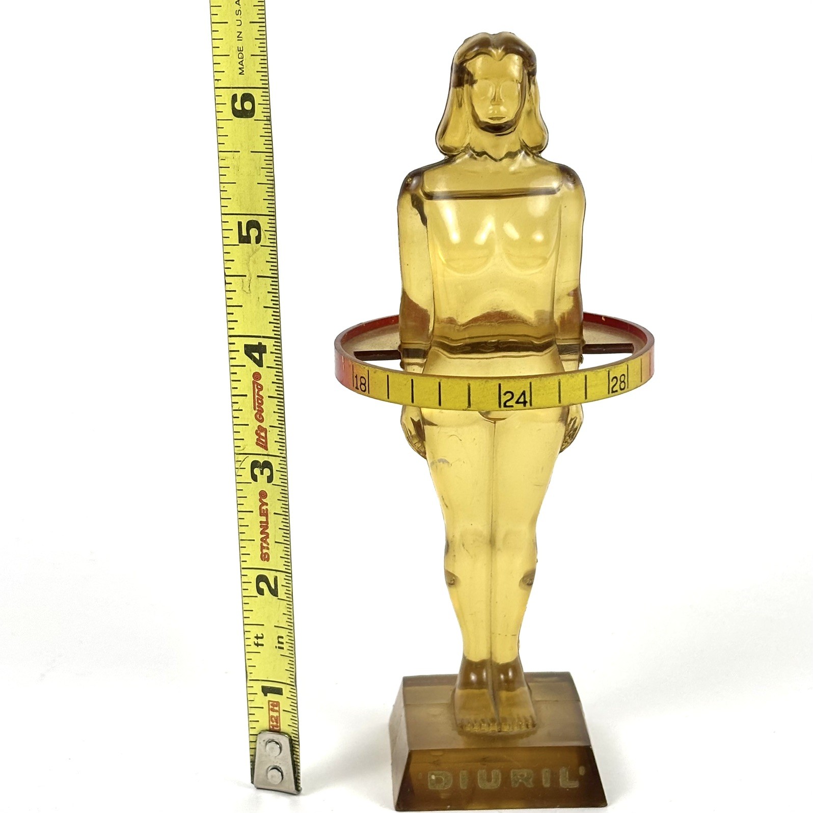 DIURIL VINTAGE Plastic 6.5” MEDICAL AD. 1958 OIL Filled ANATOMY FIGURINE FEMALE