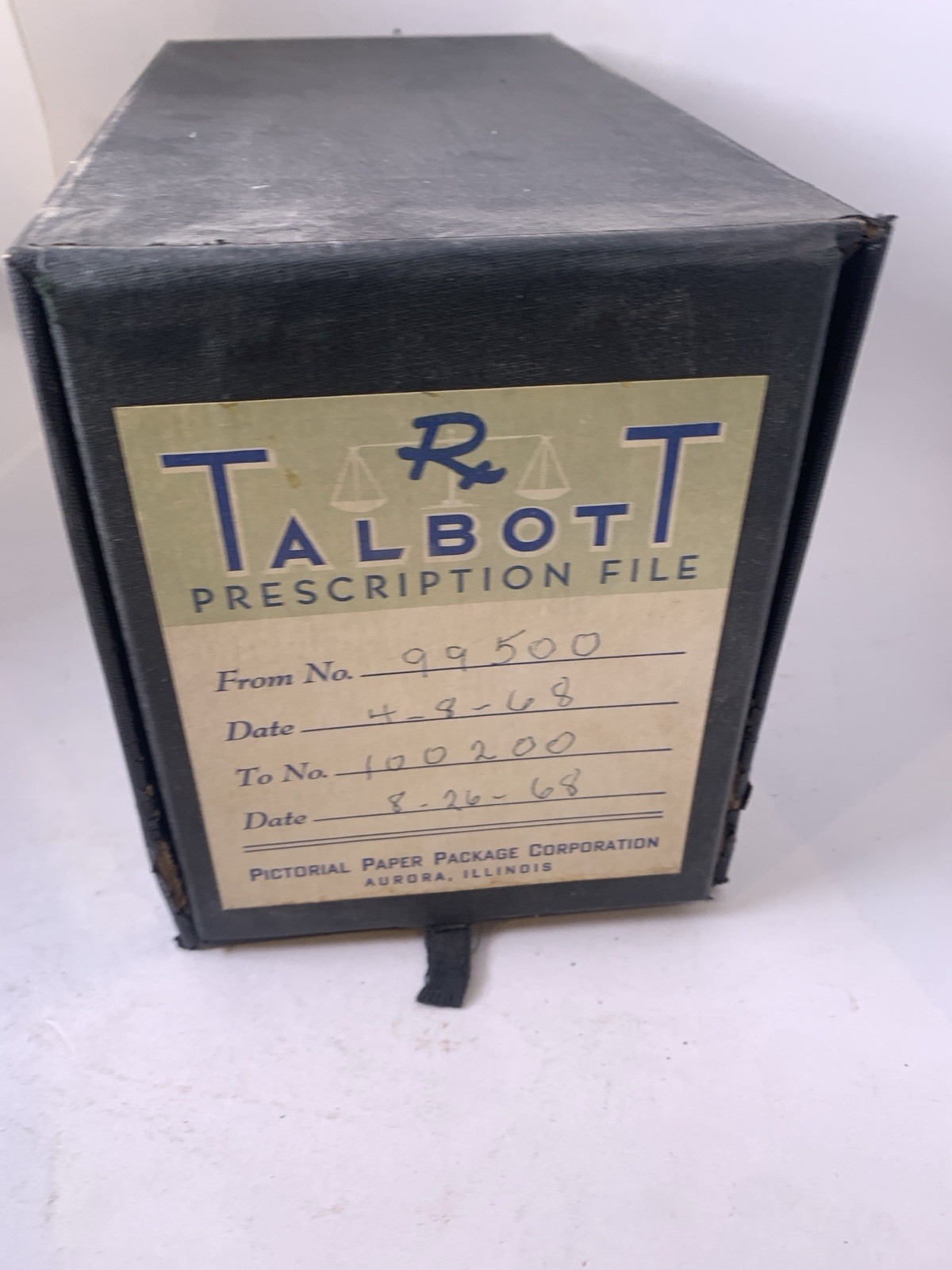 Pharmacy Prescription Record File Boxes Apothecary Rx Talbots Vintage