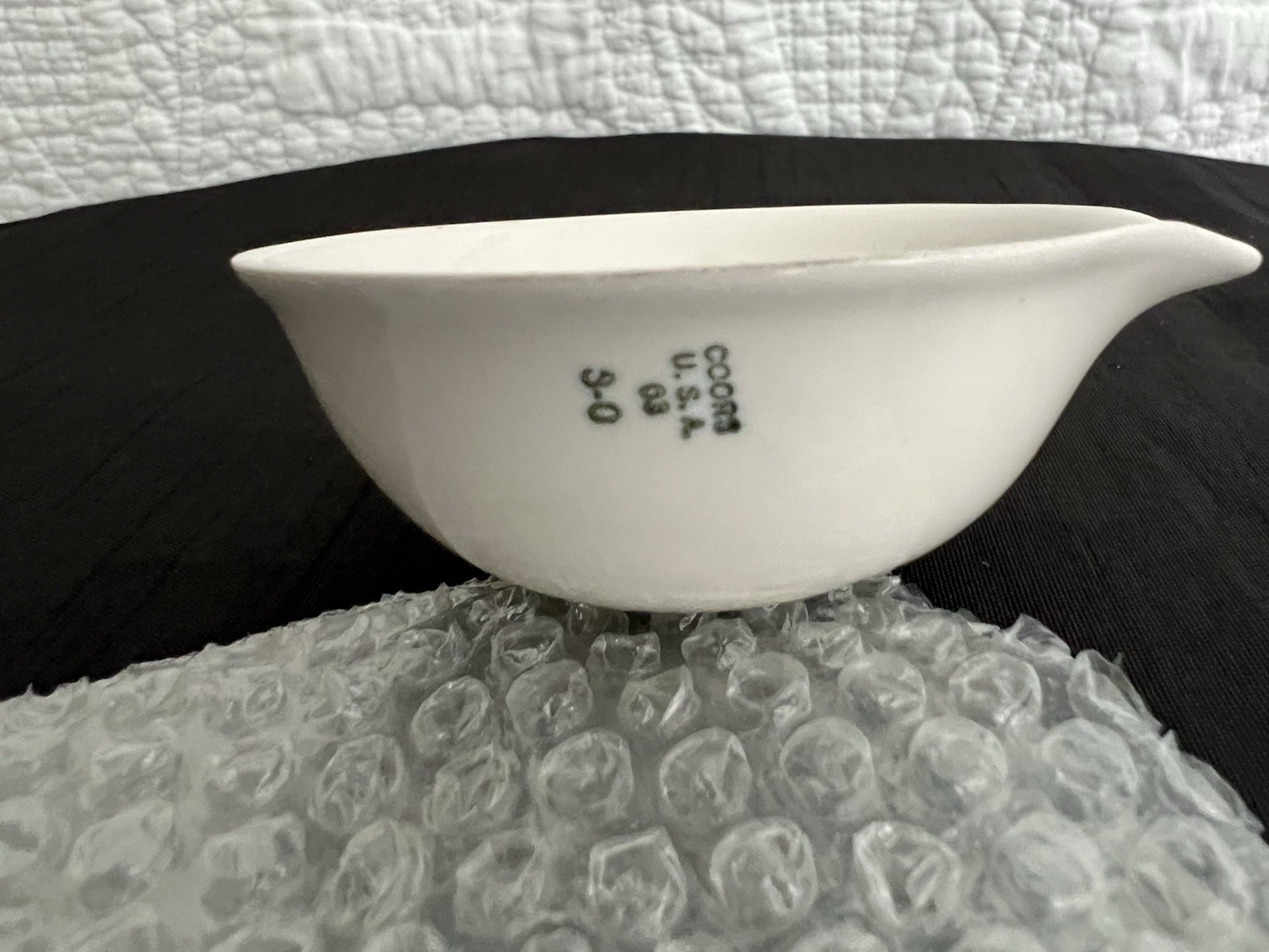 Vintage Coors USA Apothecary Porcelain Evaporating Lab Dish Spout Bowl 03 3 Inch