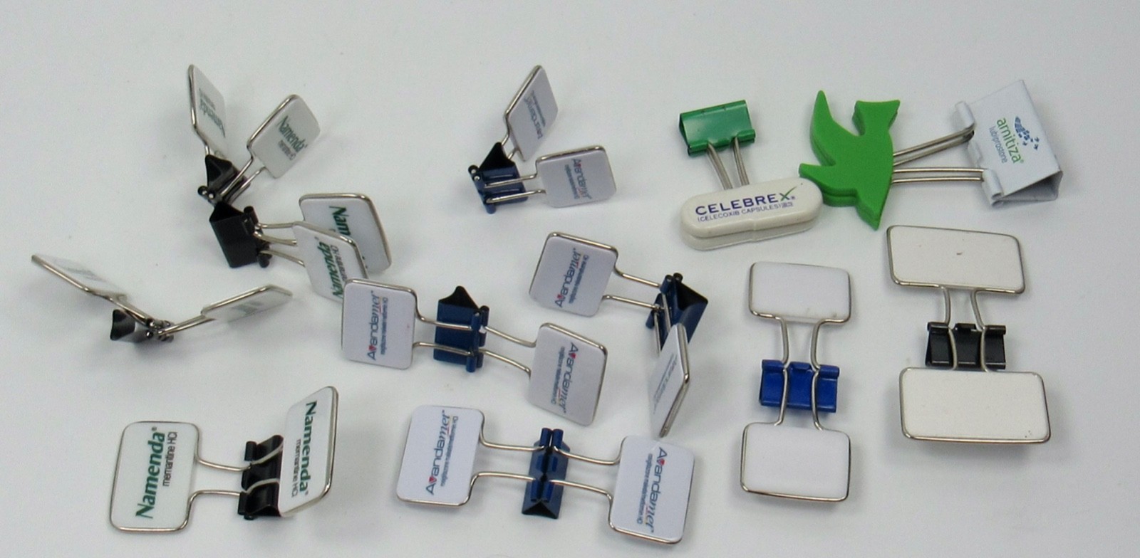Namenda Avandamet Amitiza Zyrtec Binder Clips Drug Rep Pharmaceutical Lot of 12