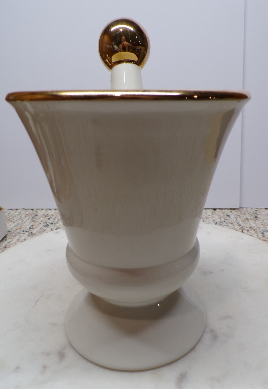 Vintage RX Pharmacy Drug Store Apothecary Mortar Pestle Set By Owens-Illinois