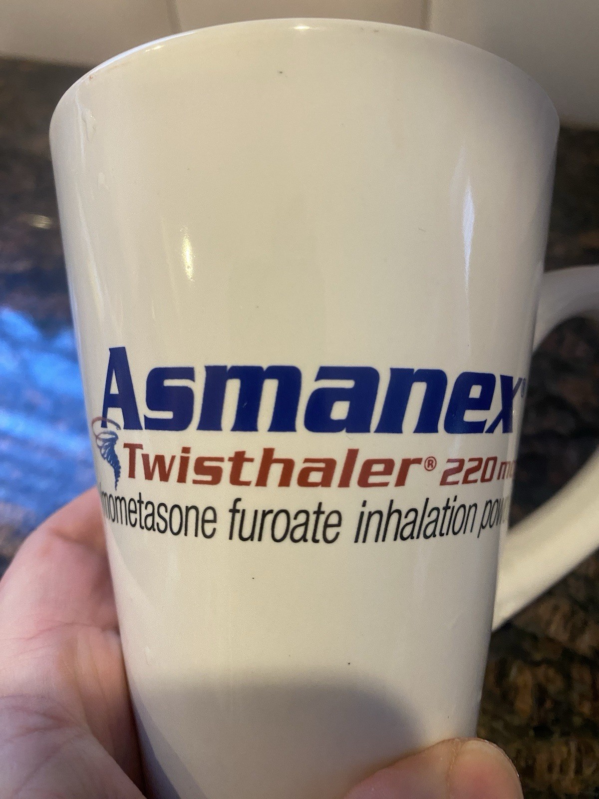 Asmanex Asthma Drug Rep Advertising Coffee Mug Cup Pharma Twisthaler