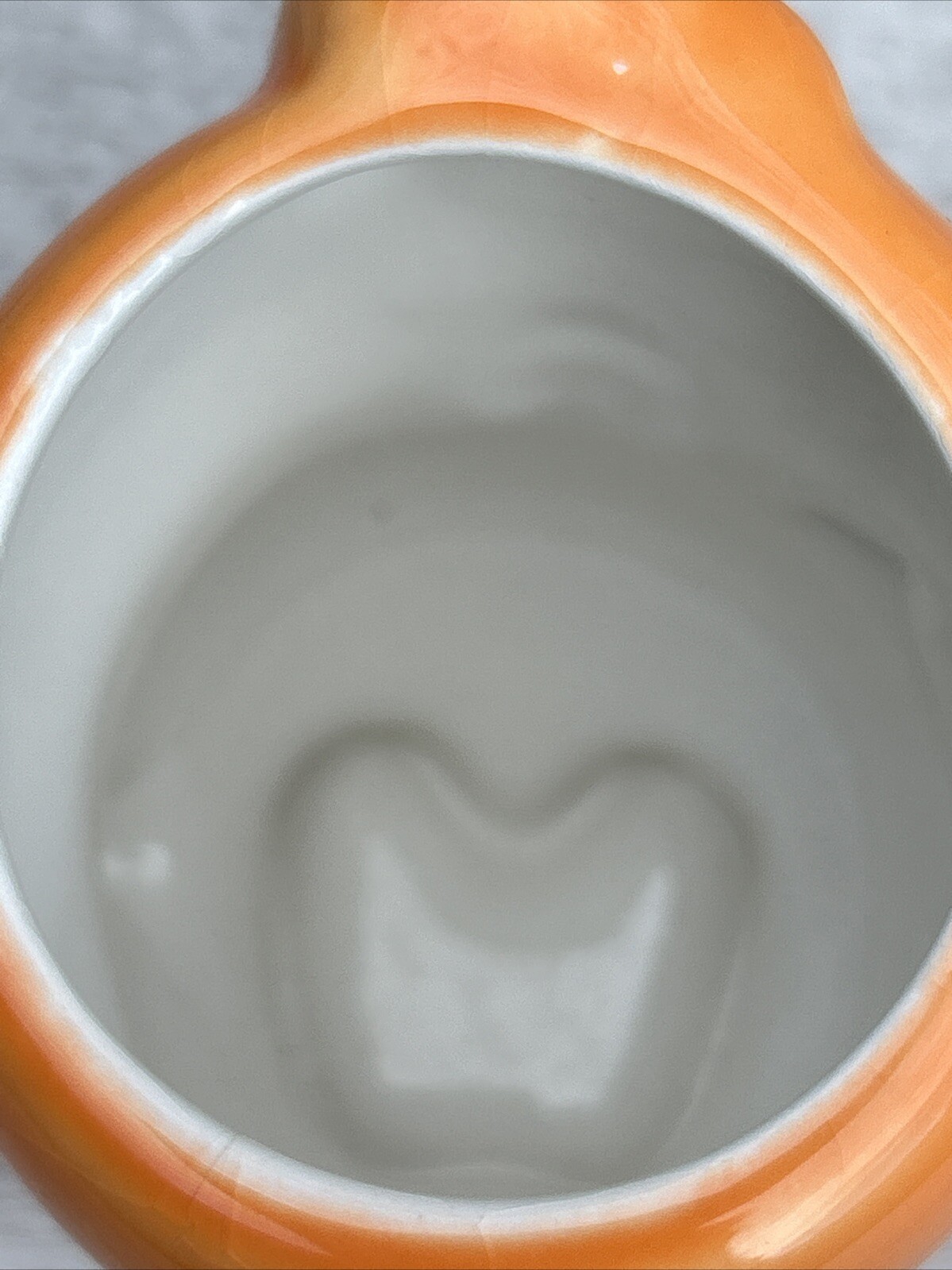 Actos Anthropomorphic Ceramic Mug Pharmaceutical Medical Stomach orange