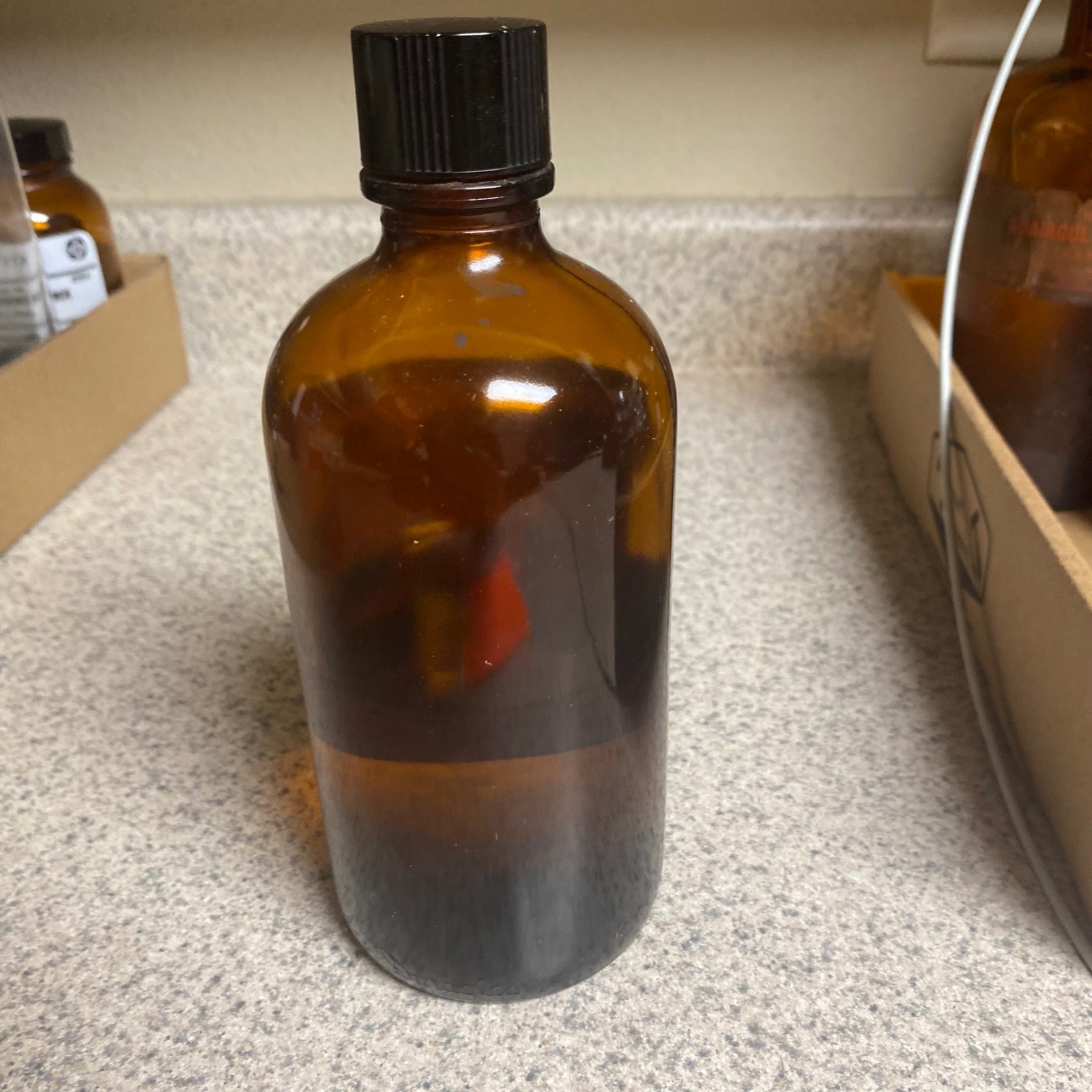 1940s Magnus Mabee & Reynard Methyl Salicylate Medicine Bottle Amber Glass