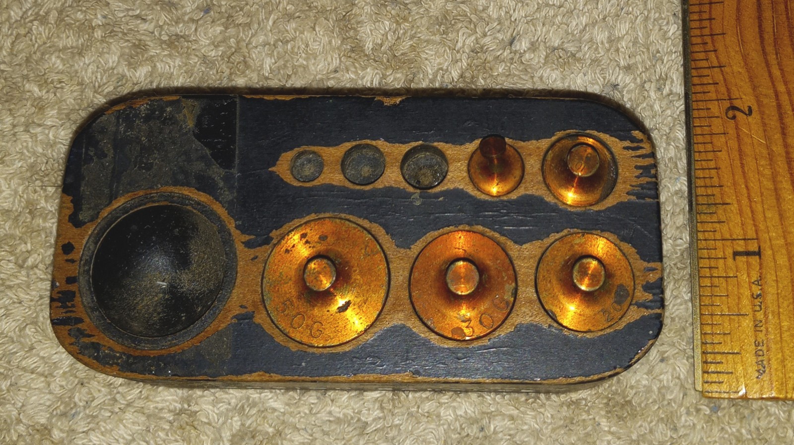 Wooden Christian Becker Metric Pharmacy Laboratory Brass Weight Set
