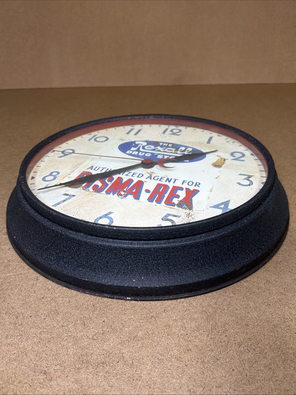 VTG Rexall Drug Store Authorized Agent For BISMA-REX 14” Crystal Clock READ!