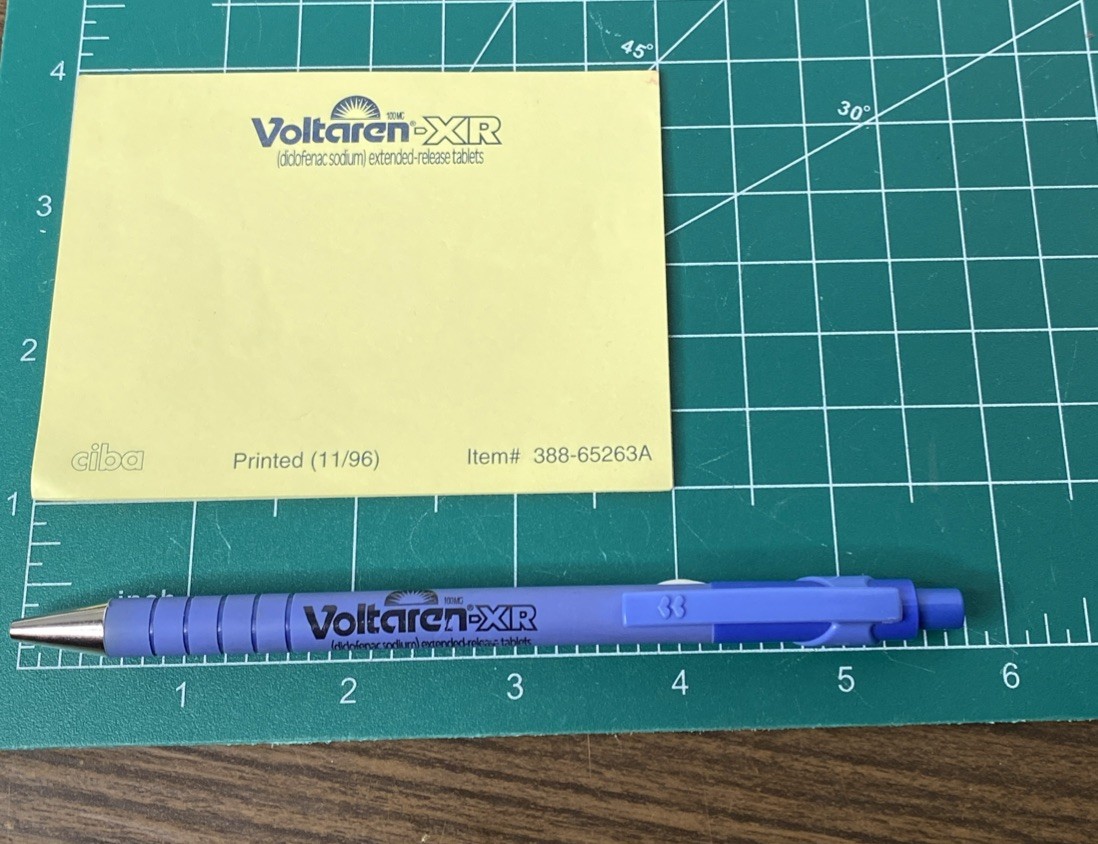VTG Pharmaceutical Advertising VOLTAREN-XR PAPERMATE Pen & Pad RX Rep WRITES