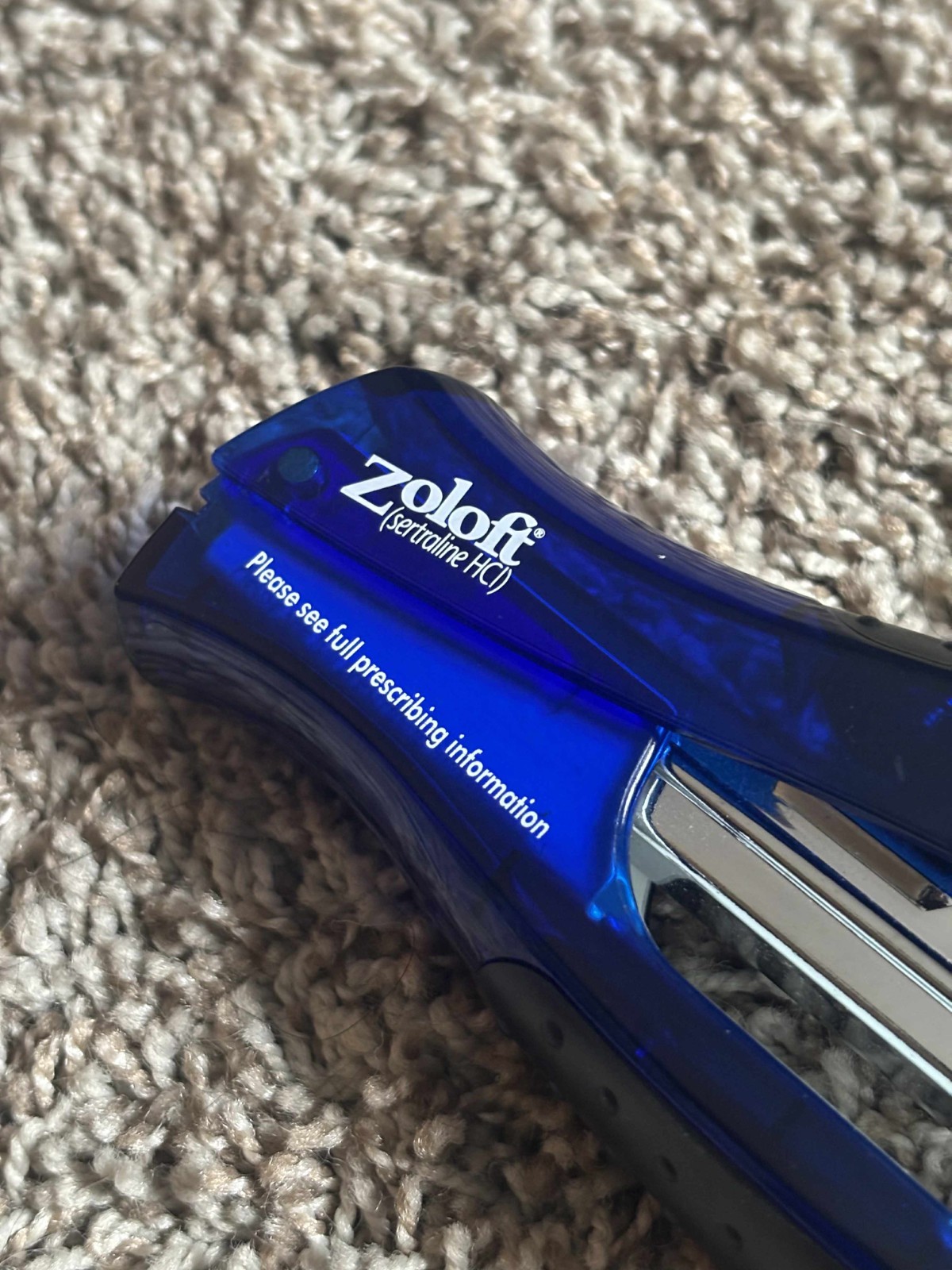 Biaxin XL & Zoloft Blue Stapler And Staple Puller Set Medicine Advertisement
