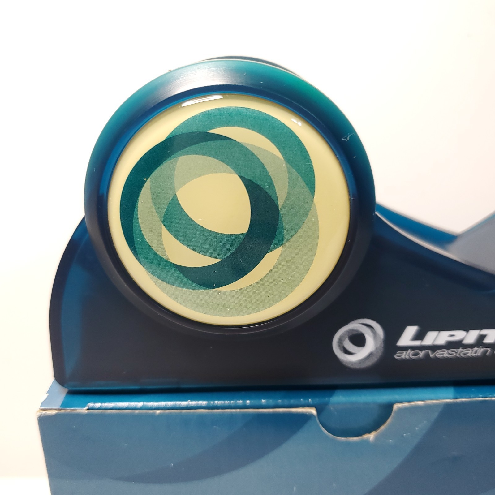 Pfizer Lipitor Translucent BlueTape Dispenser Pharmaceutical Promo 2003 Y2k NEW