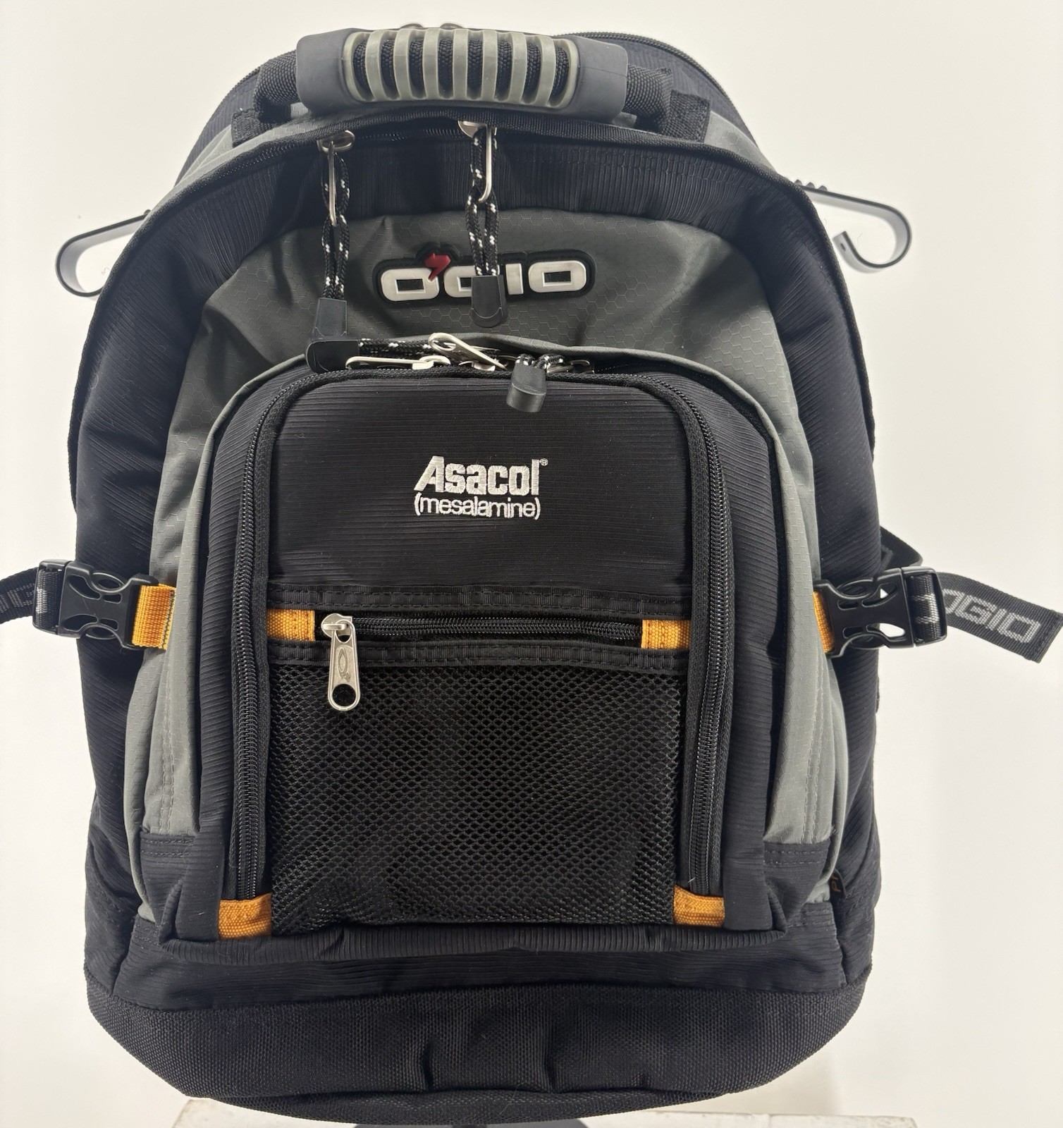 Vintage Asacol (mesalamine) OGIO Prodigy Grey Black Multi pocket Backpack VGUC