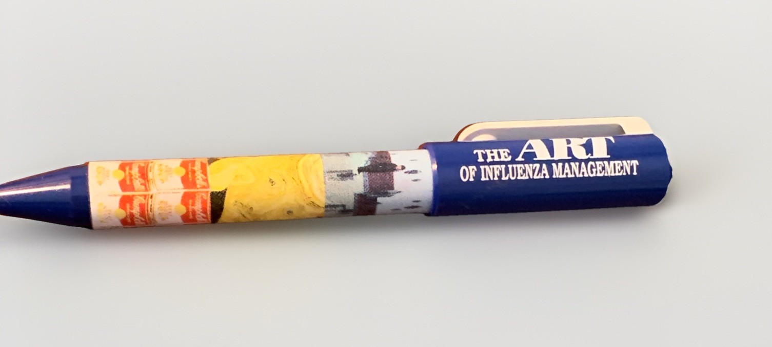 Vintage Roche Pharmaceutical Art Of Influenza Management Pen-works