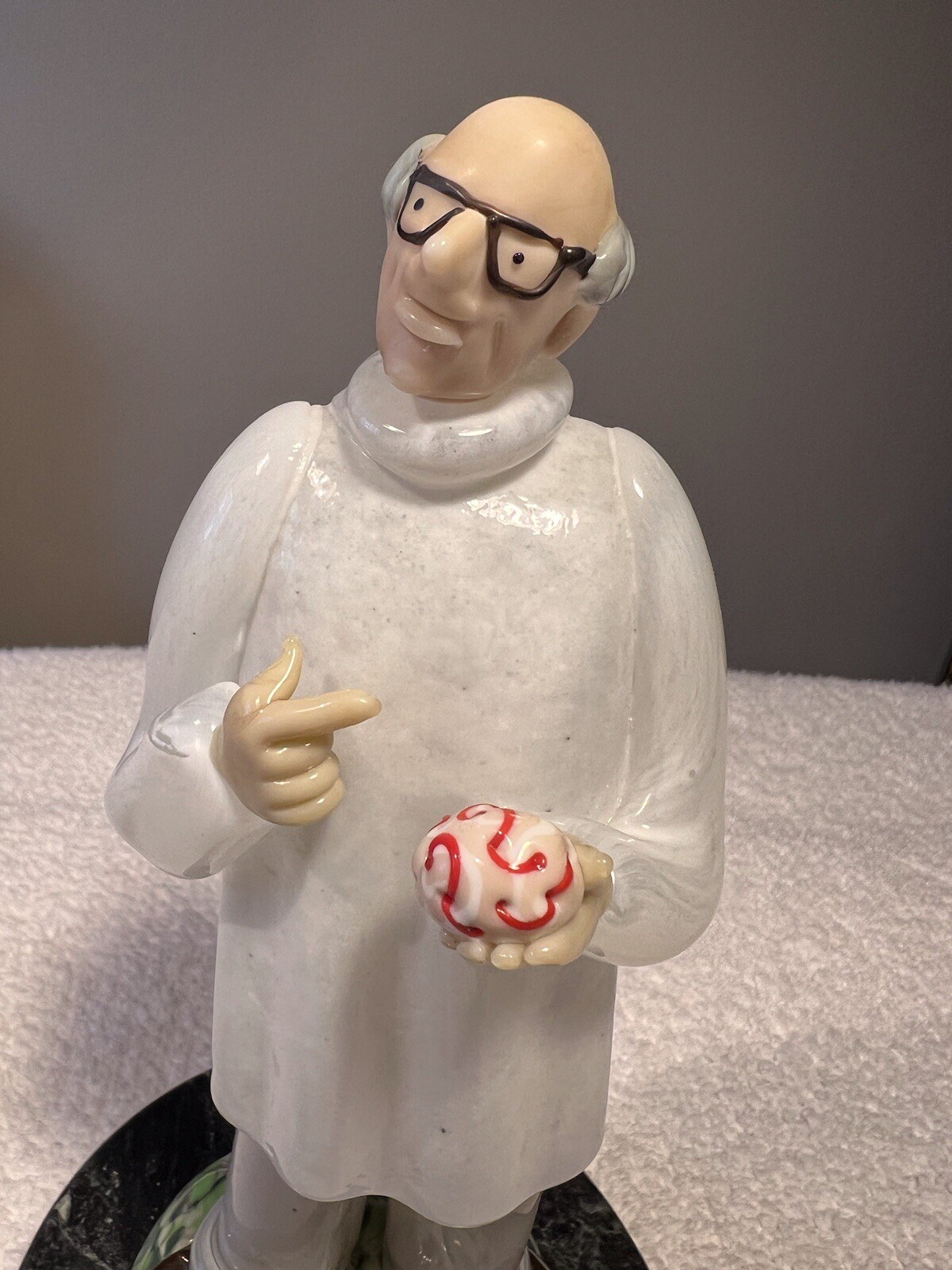 Lot Of 2 Vintage Czech Hand Blown Glass Doctor Figurines