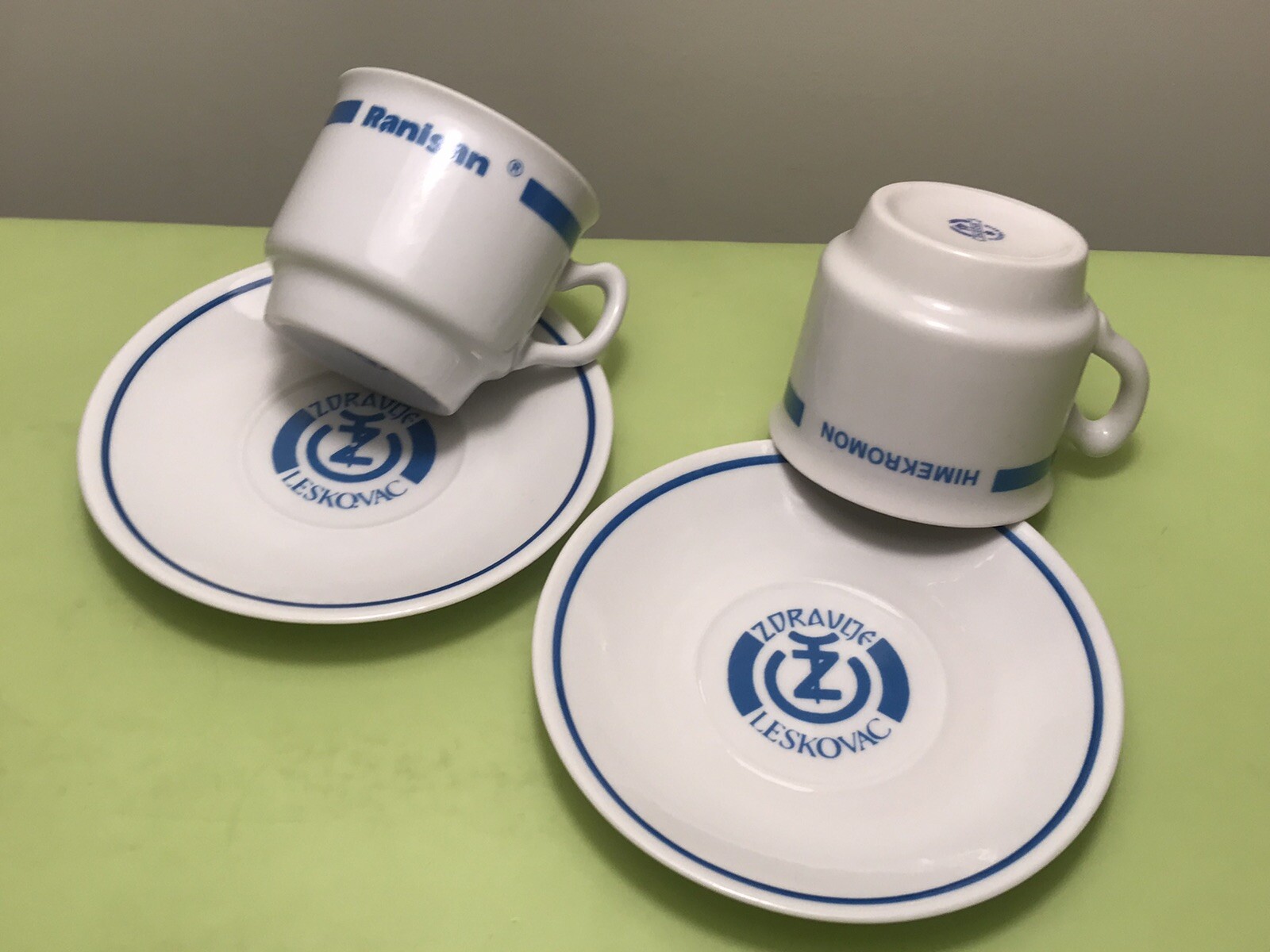 OLD PHARMACEUTICAL MEDICINE RANISAN LECEDIL.. DRUG ADVERTISING COFFEE SET 1970’s