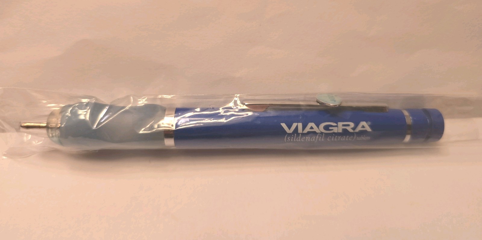VIAGRA Metal Pen Light Feature Pharmaceutical Drug Rep Promo Vintage RARE