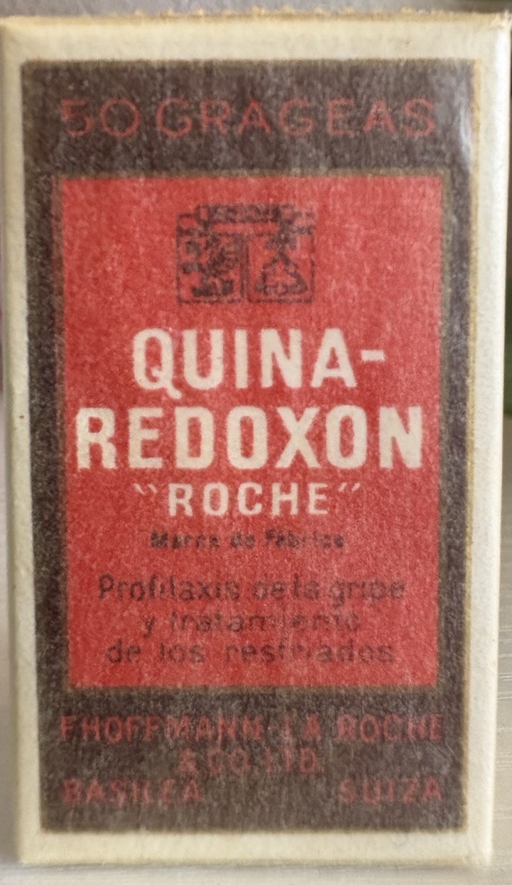 Vintage NOS Quina-Redoxon Medicine Apothecary By “ROCHE” w/ Original Onion Skin