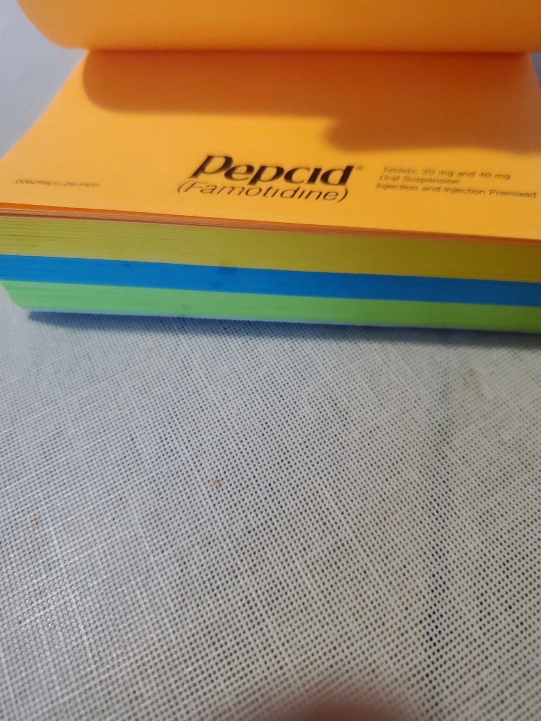 VTG Pepcid E-See Tac Note Pad Multi Color Rainbow Edge Drug Rep Swag Merck Block