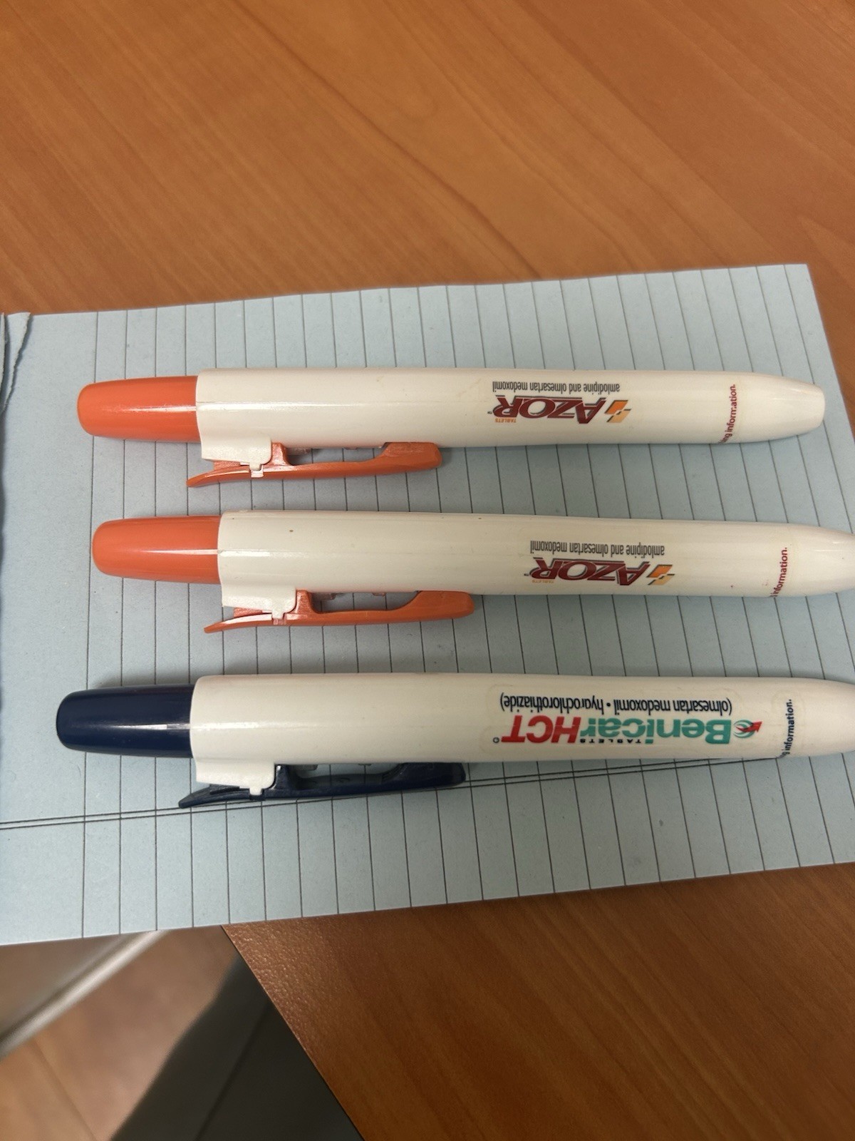 Lot of 3 Azor Benicar HCT Pharmaceutical highlighters Collectible