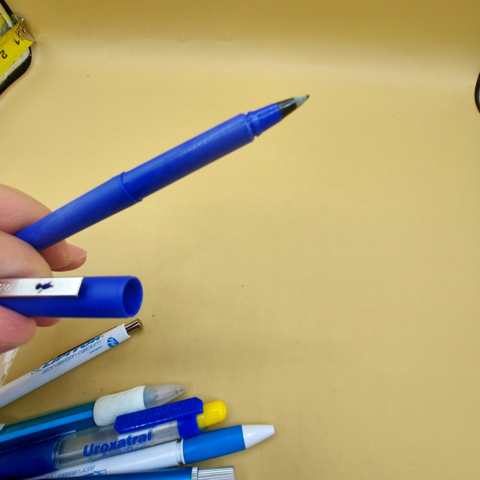 Vintage working Pharmaceutical Drug Rep PROZAC Bic blue/gold pen